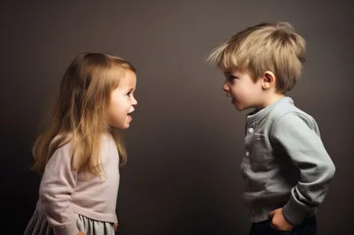 Young Children Having A Heated Argument
