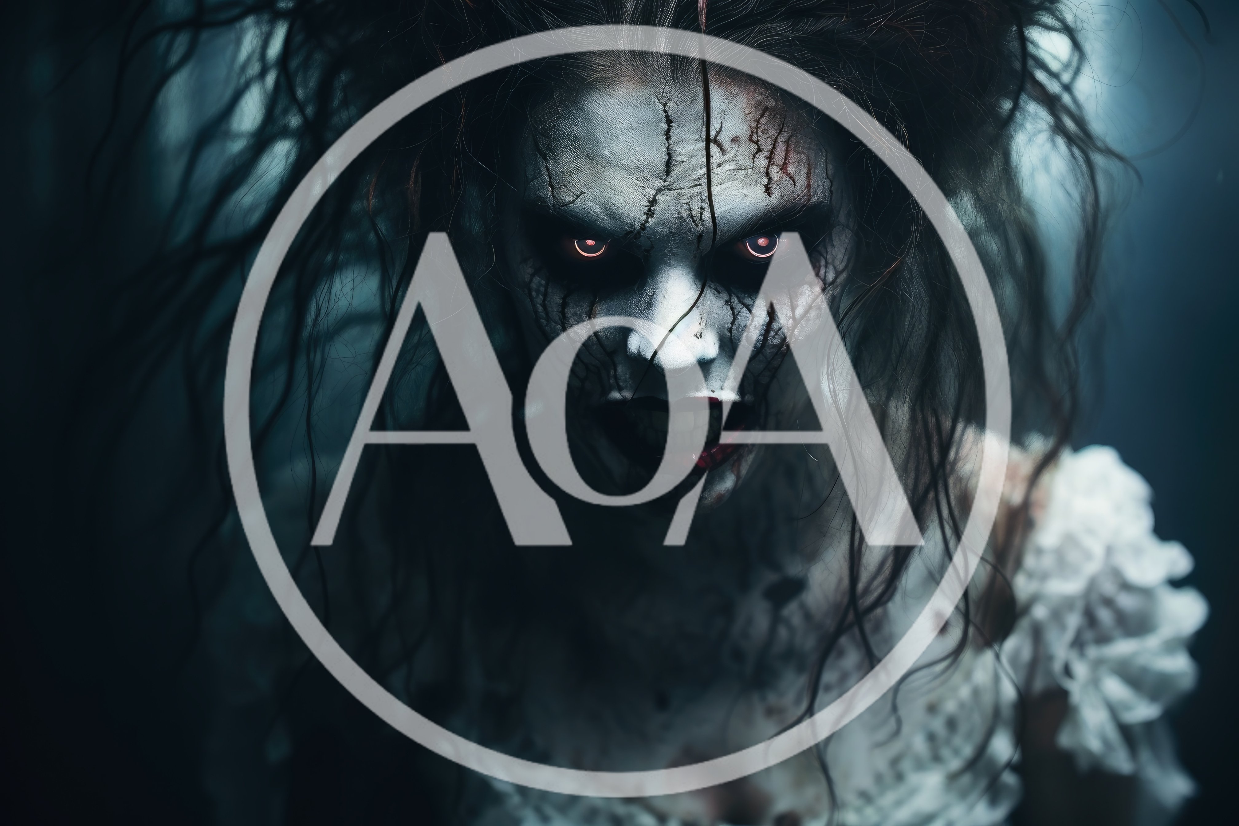 Terrifying Ghostly Woman With Glowing Red Eyes