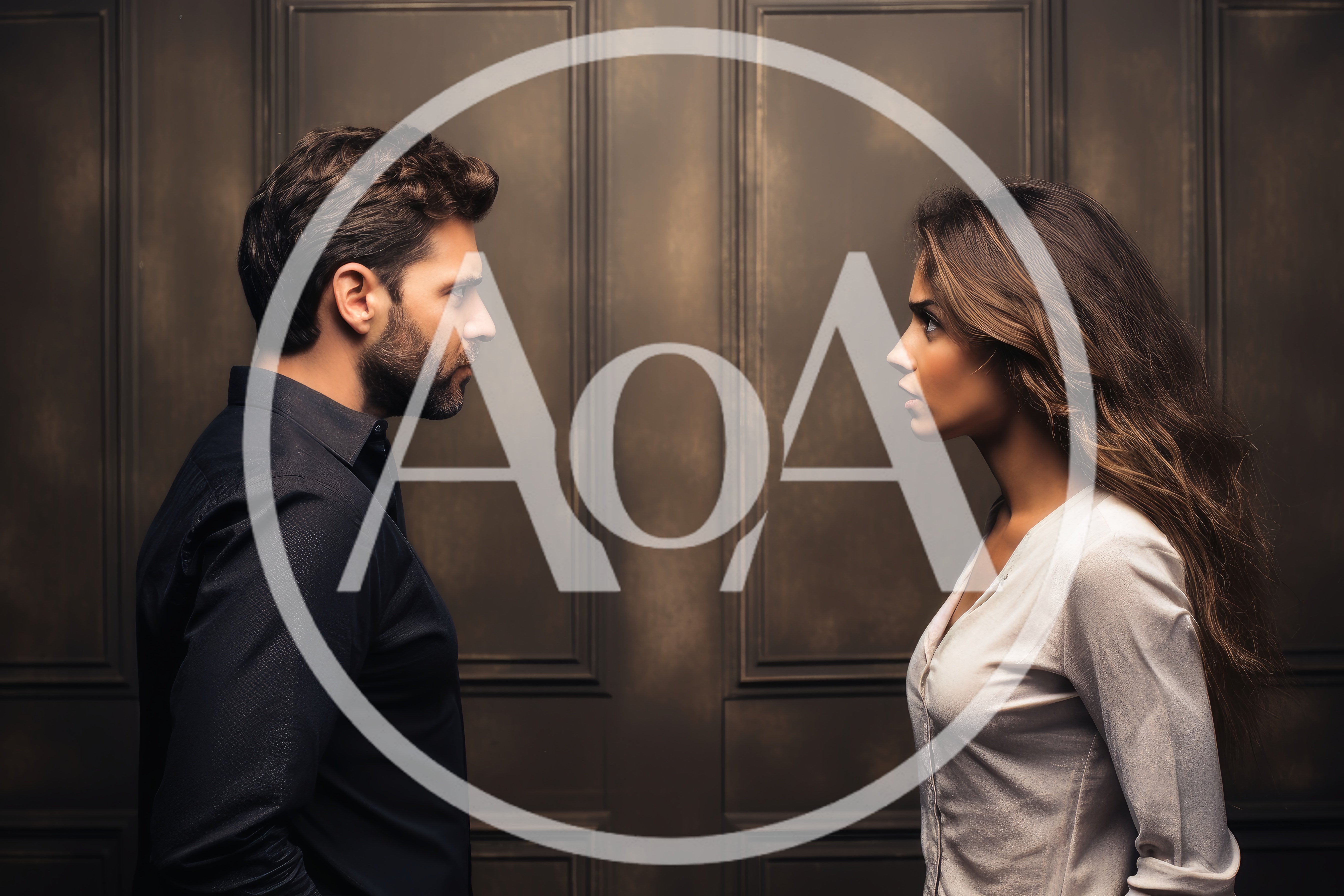 Man And Woman Facing Each Other In Tense Confrontation