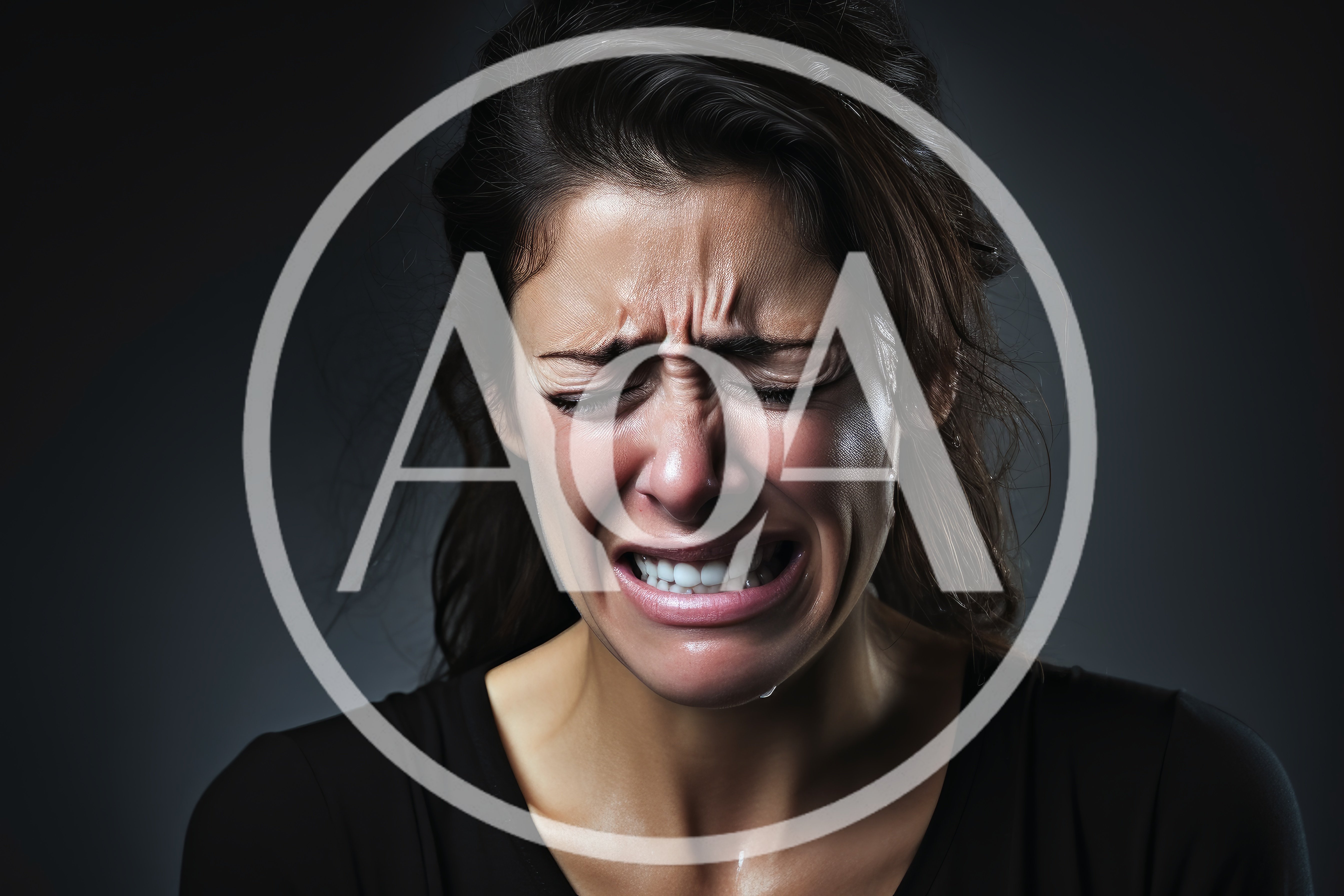 Close Up Portrait Of A Woman Crying