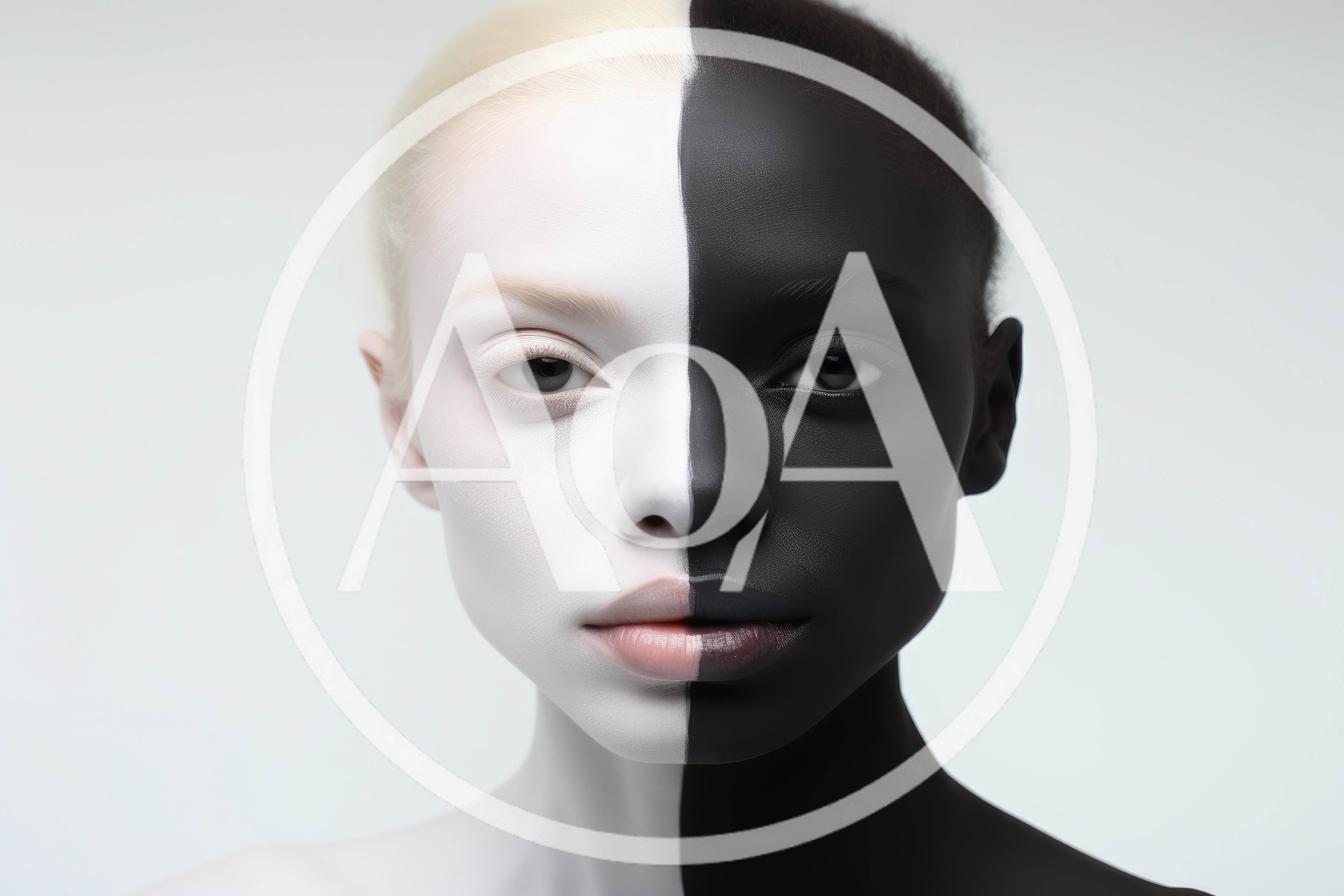 Portrait Of A Person With Split Black And White Makeup