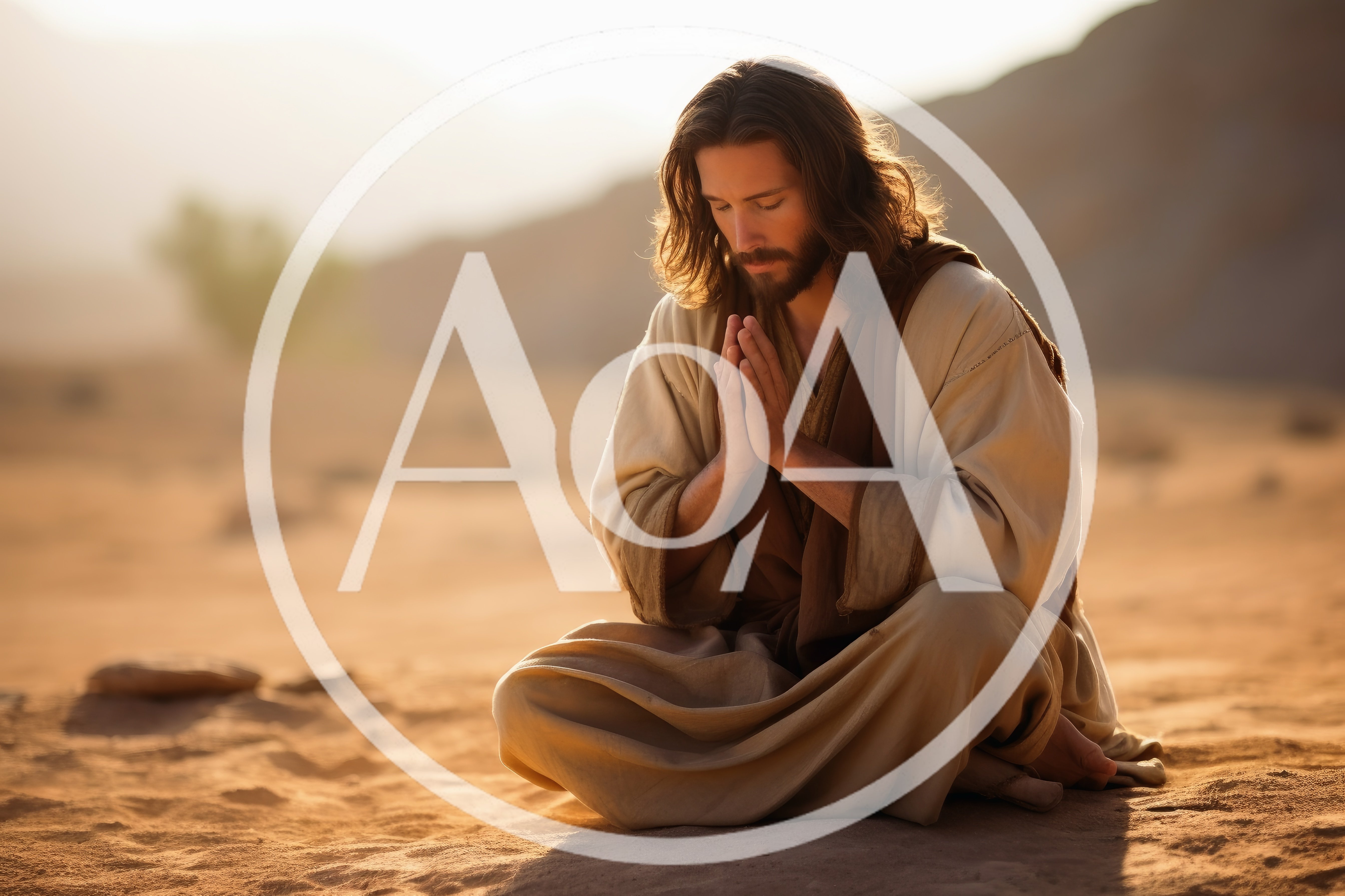 Jesus Christ Praying In The Desert