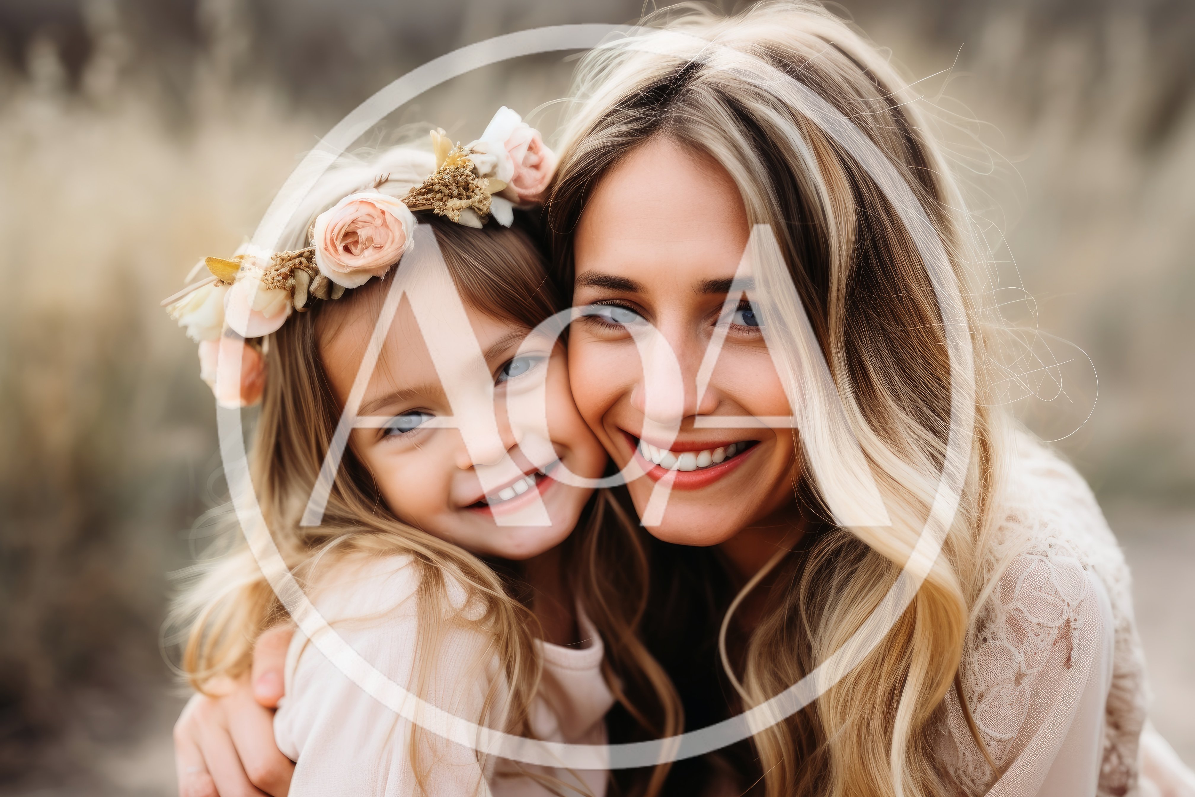 Mother and Daughter Embracing Outdoors