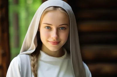 Portrait Of A Young Woman Wearing A Headscarf