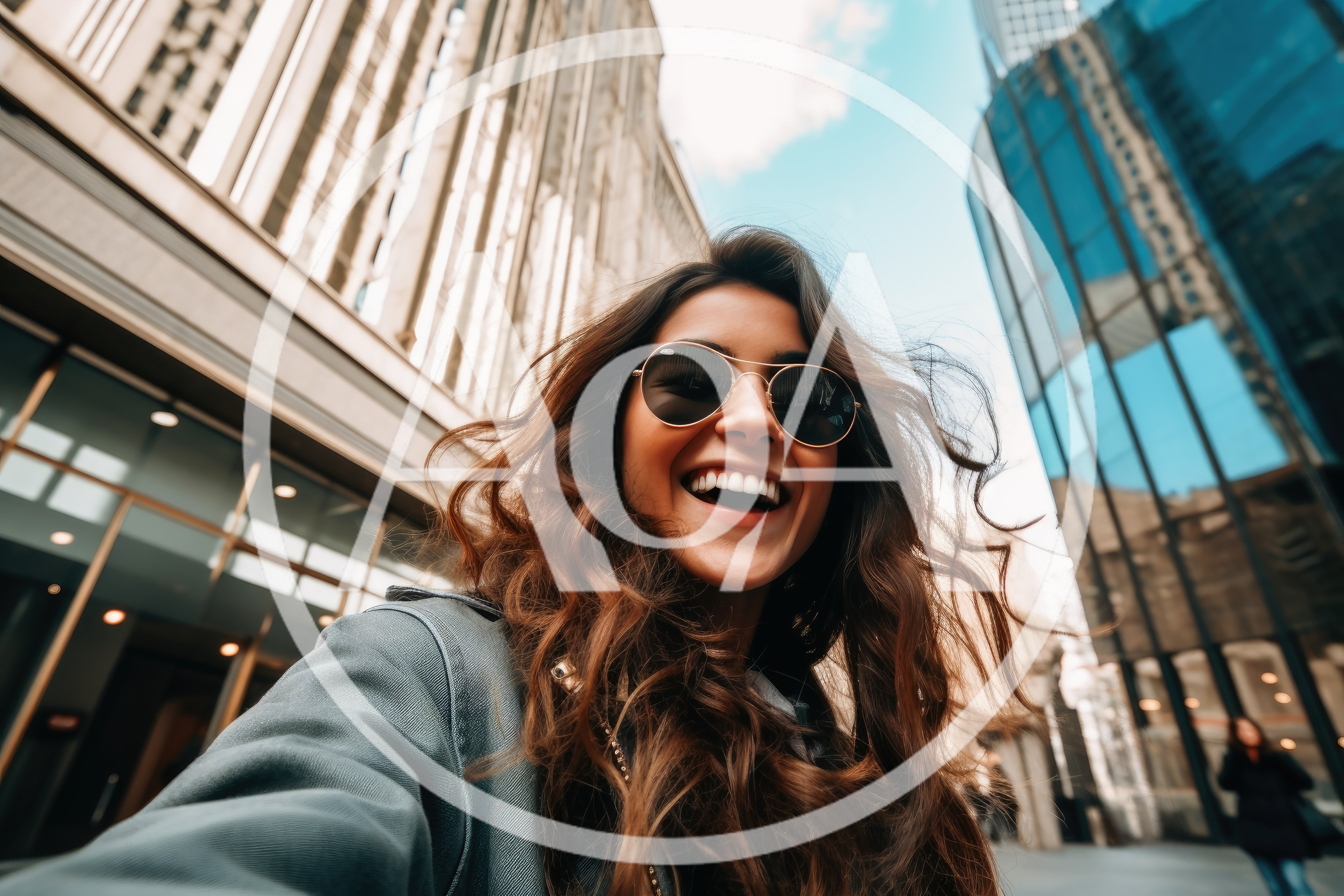 Young Woman Taking A Selfie In A City