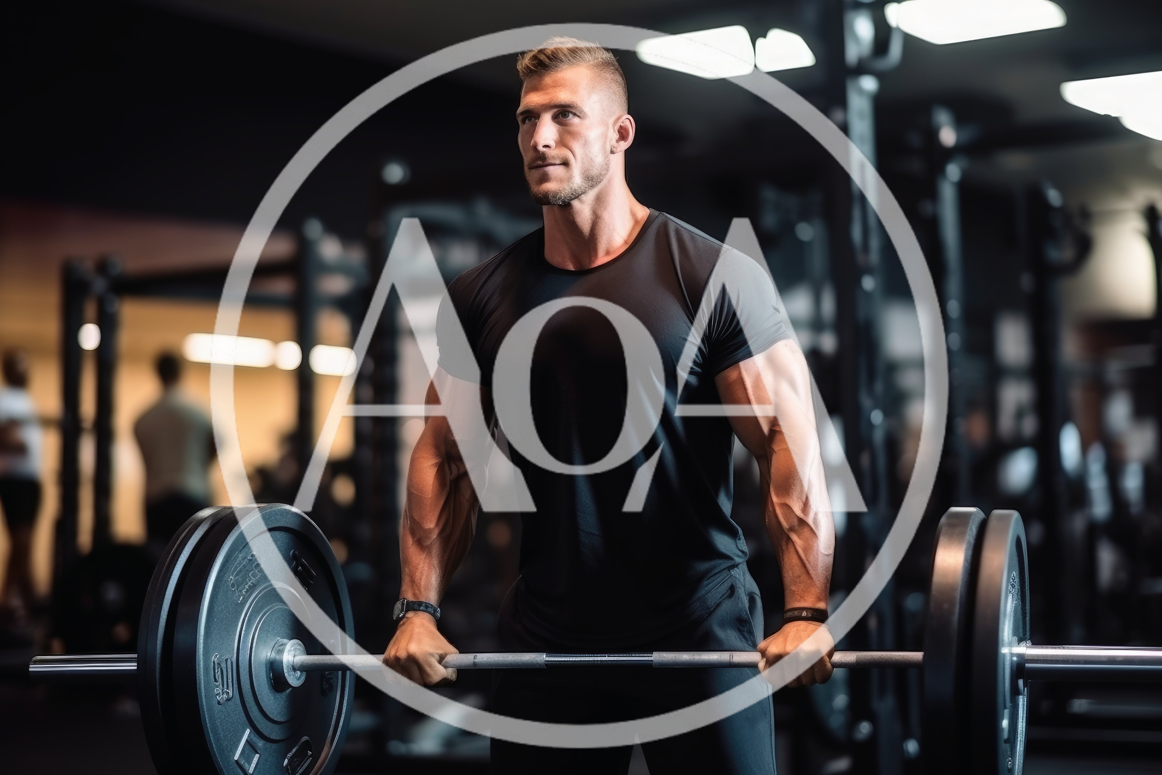 Muscular Man Performing Deadlift Exercise In Gym