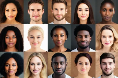 Diverse Group Of People Portrait Collage