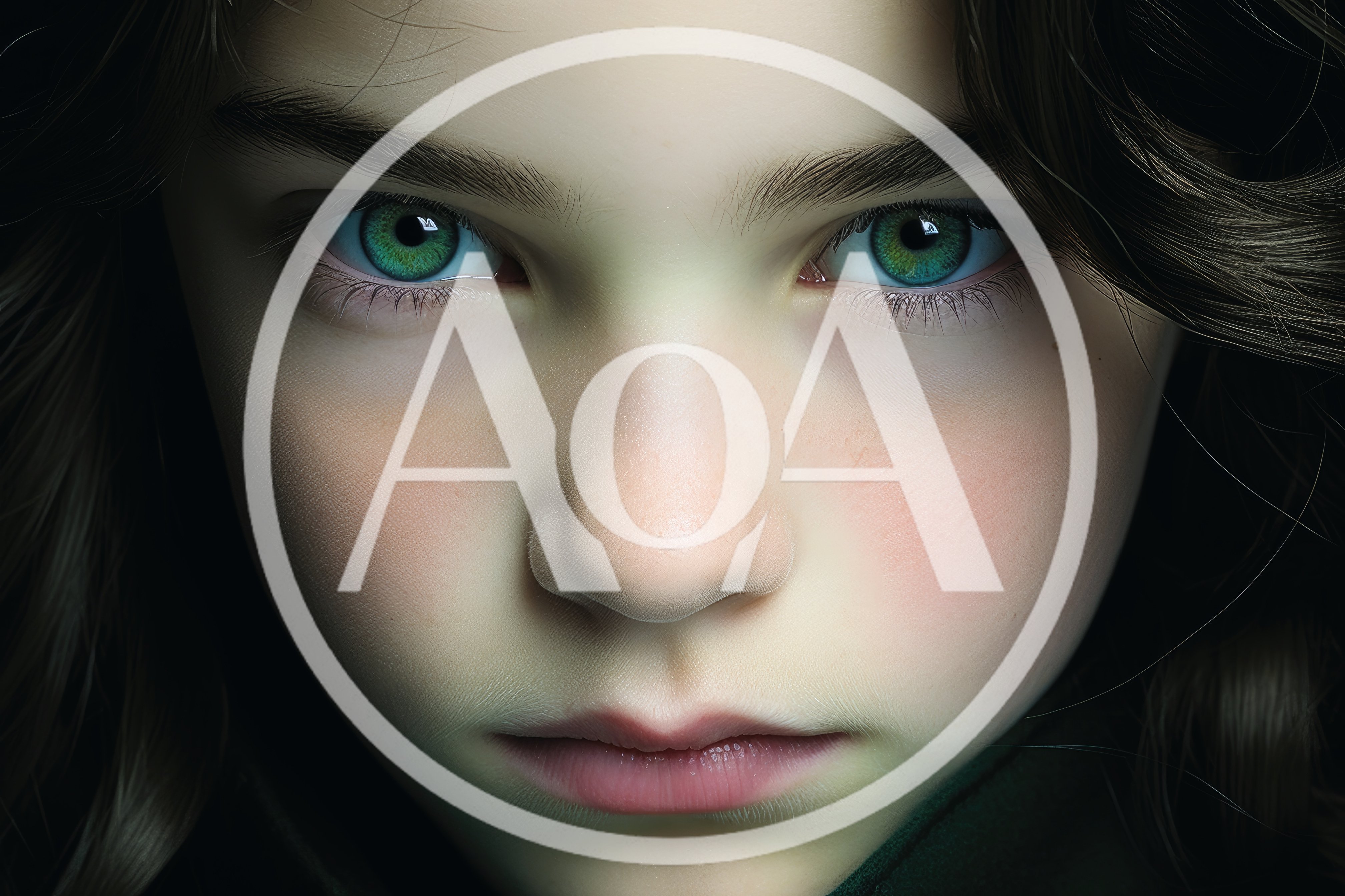 Close Up Portrait Of A Young Girl With Green Eyes