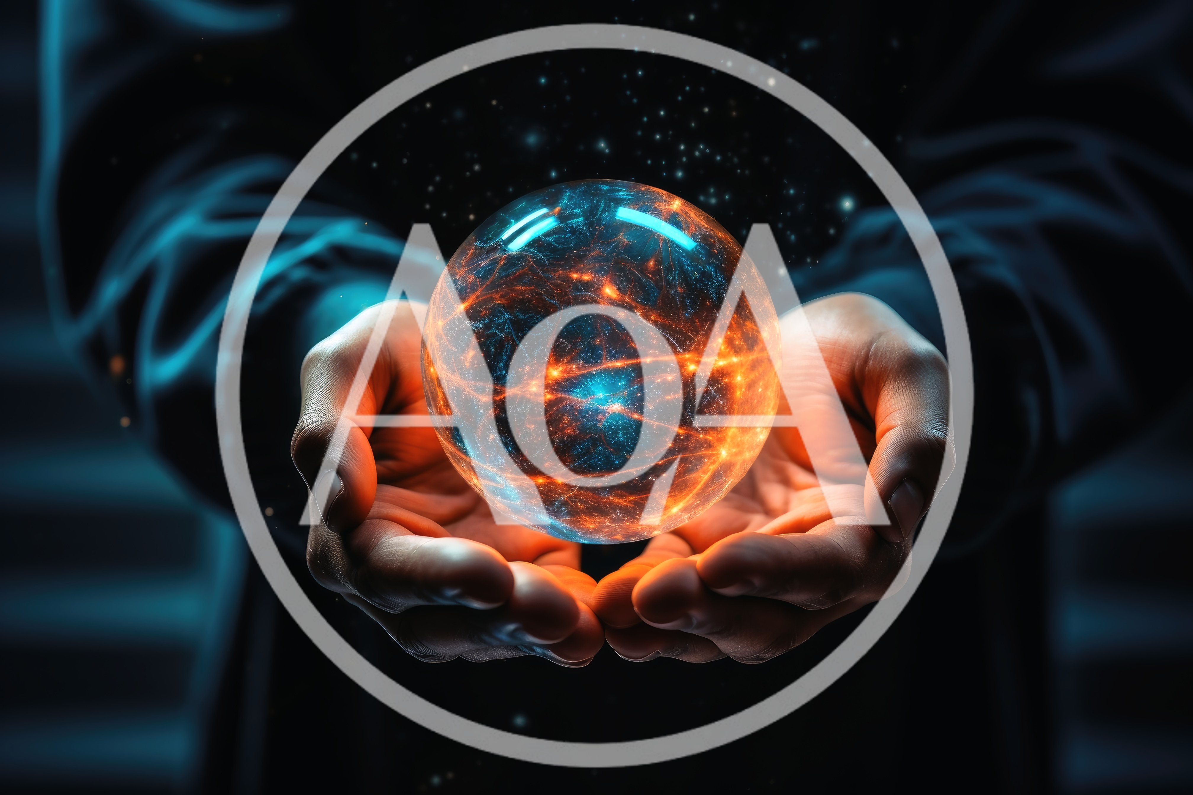 Person Holding Glowing Neural Network Energy Sphere