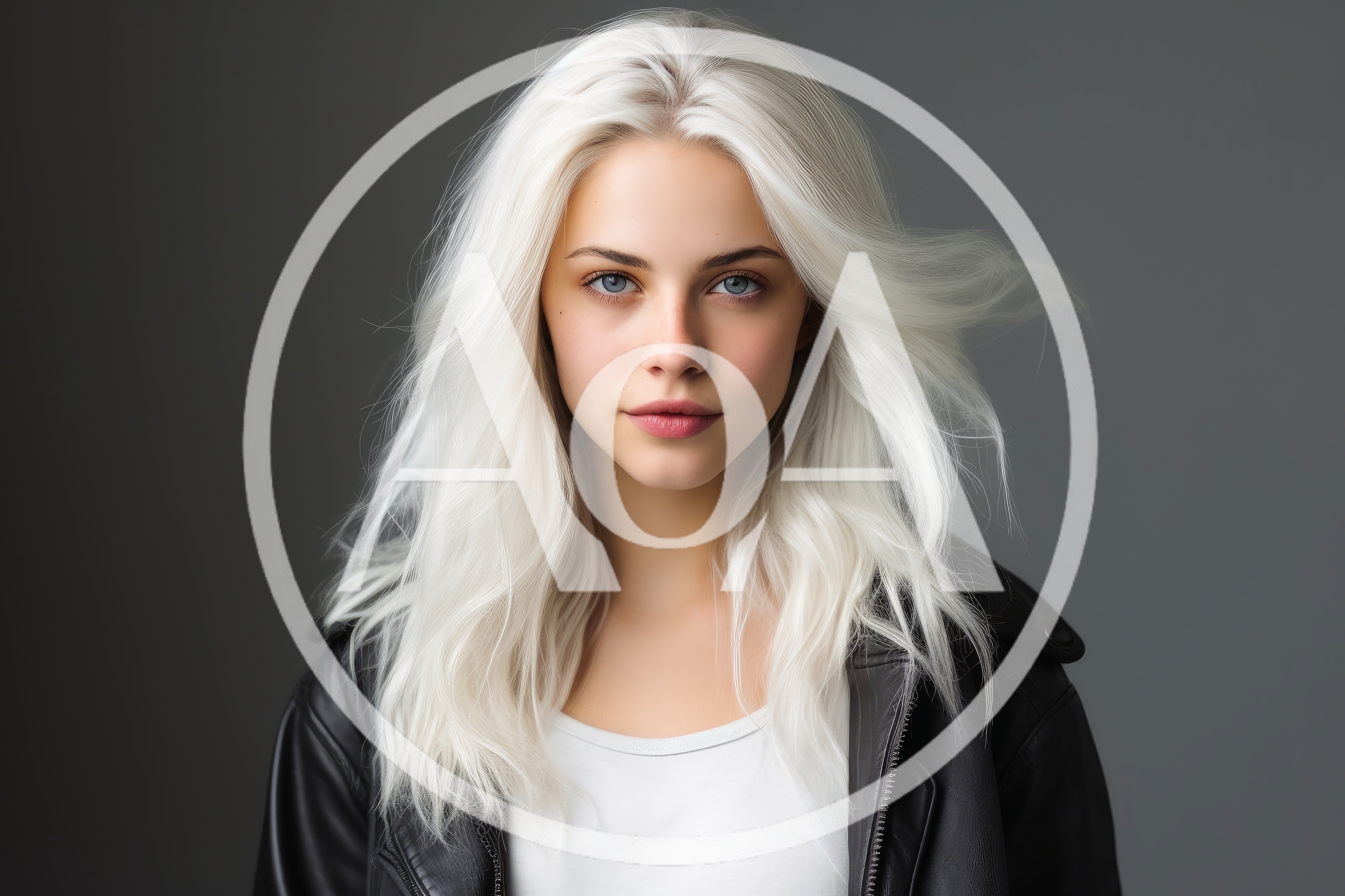 Portrait Of A Young Woman With Platinum Blonde Hair