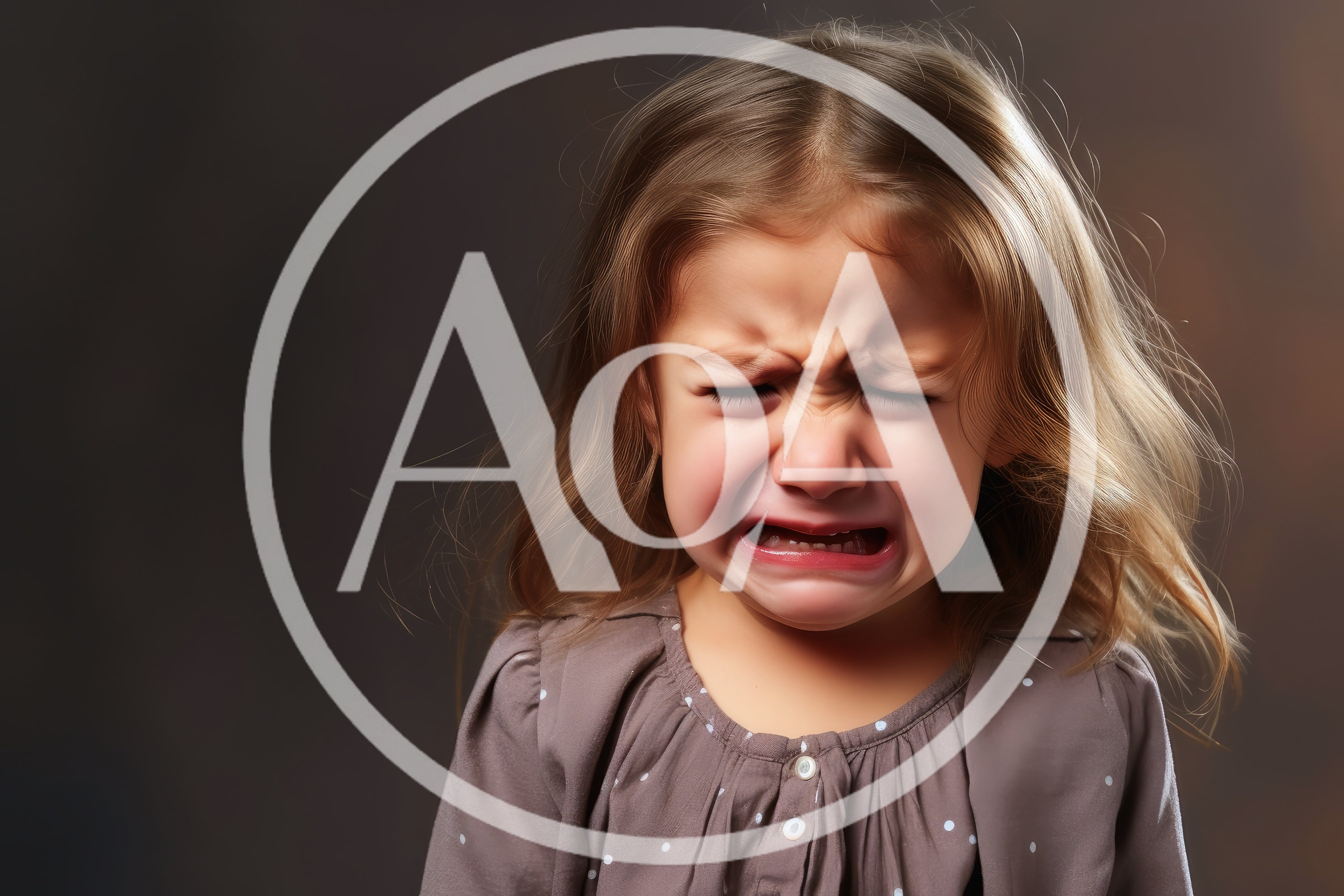 Crying Young Girl With Emotional Facial Expression