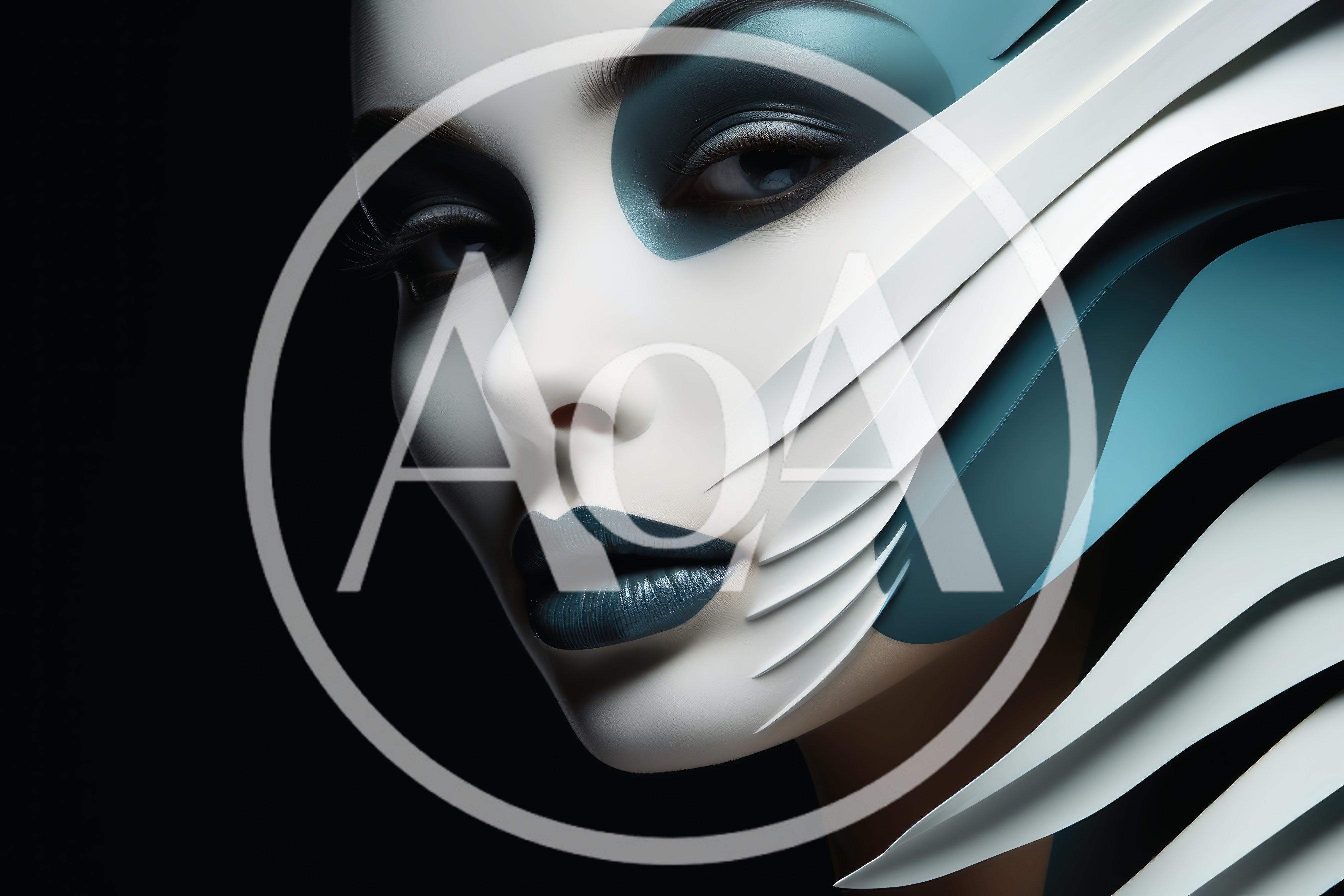 Futuristic Portrait Of A Woman With Abstract Makeup