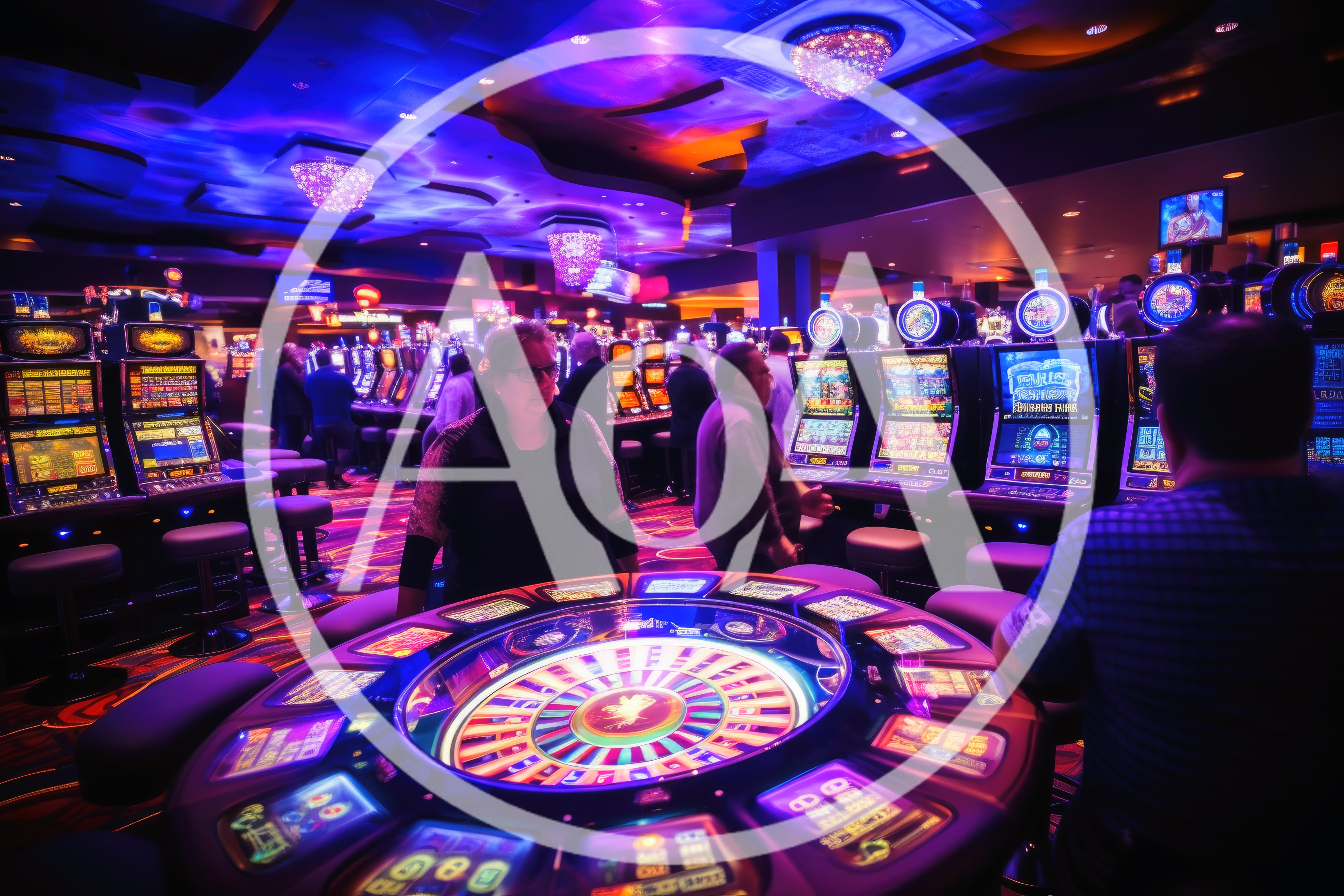 People Playing Electronic Roulette In A Modern Casino