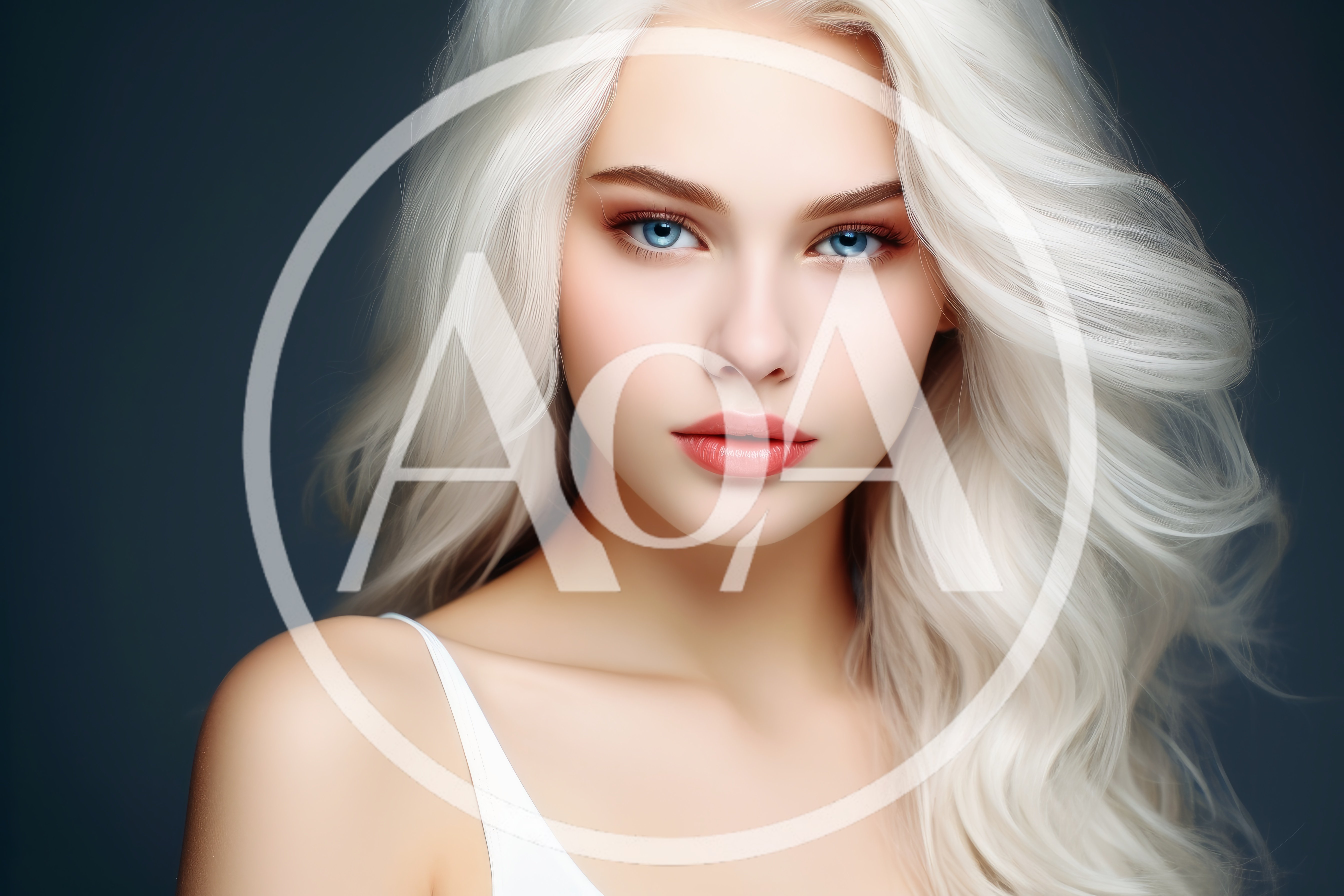 Portrait Of A Beautiful Woman With Platinum Blonde Hair