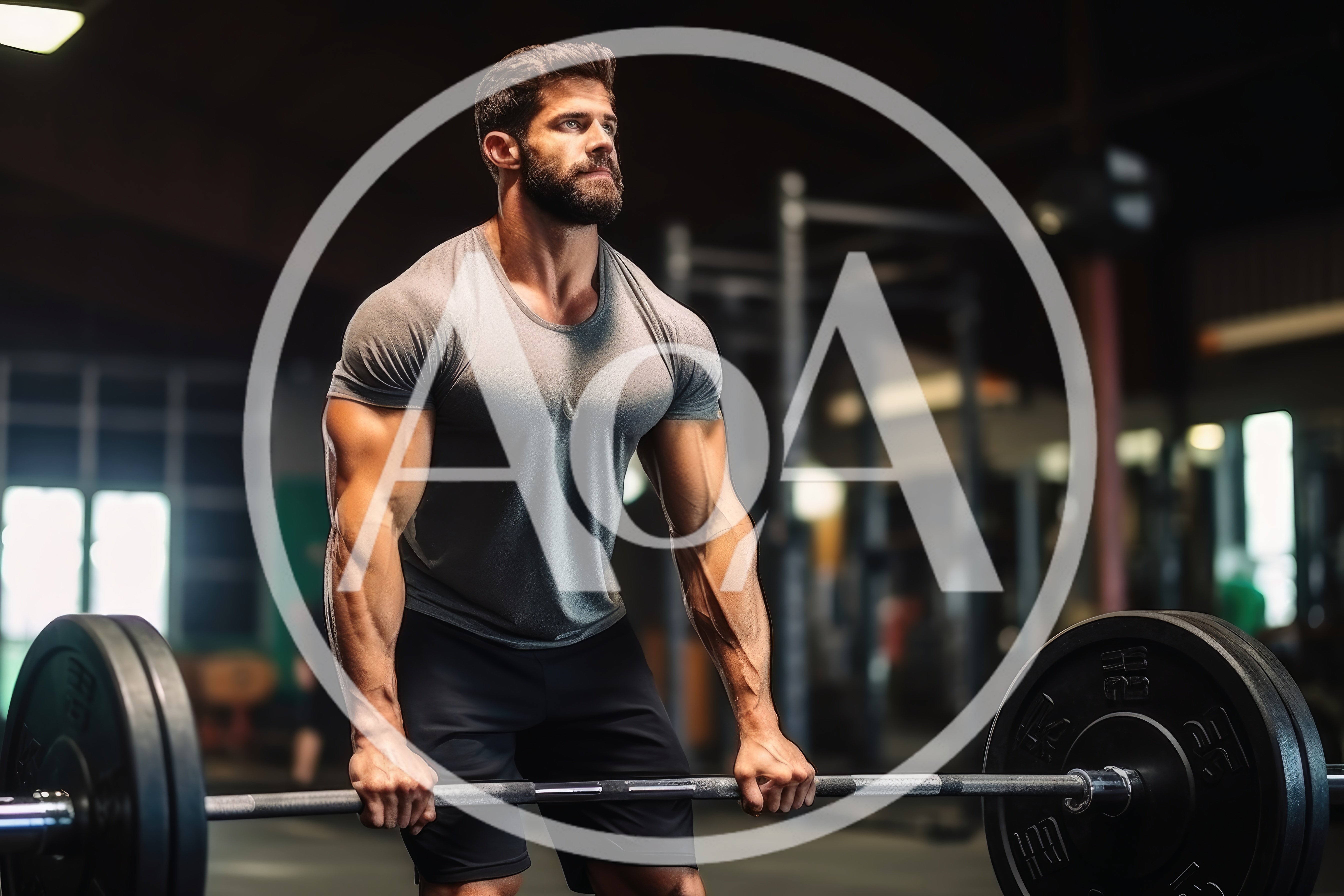 Muscular Man Performing Deadlift Exercise In Gym