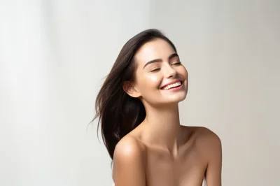 Portrait Of A Smiling Woman With Radiant Skin