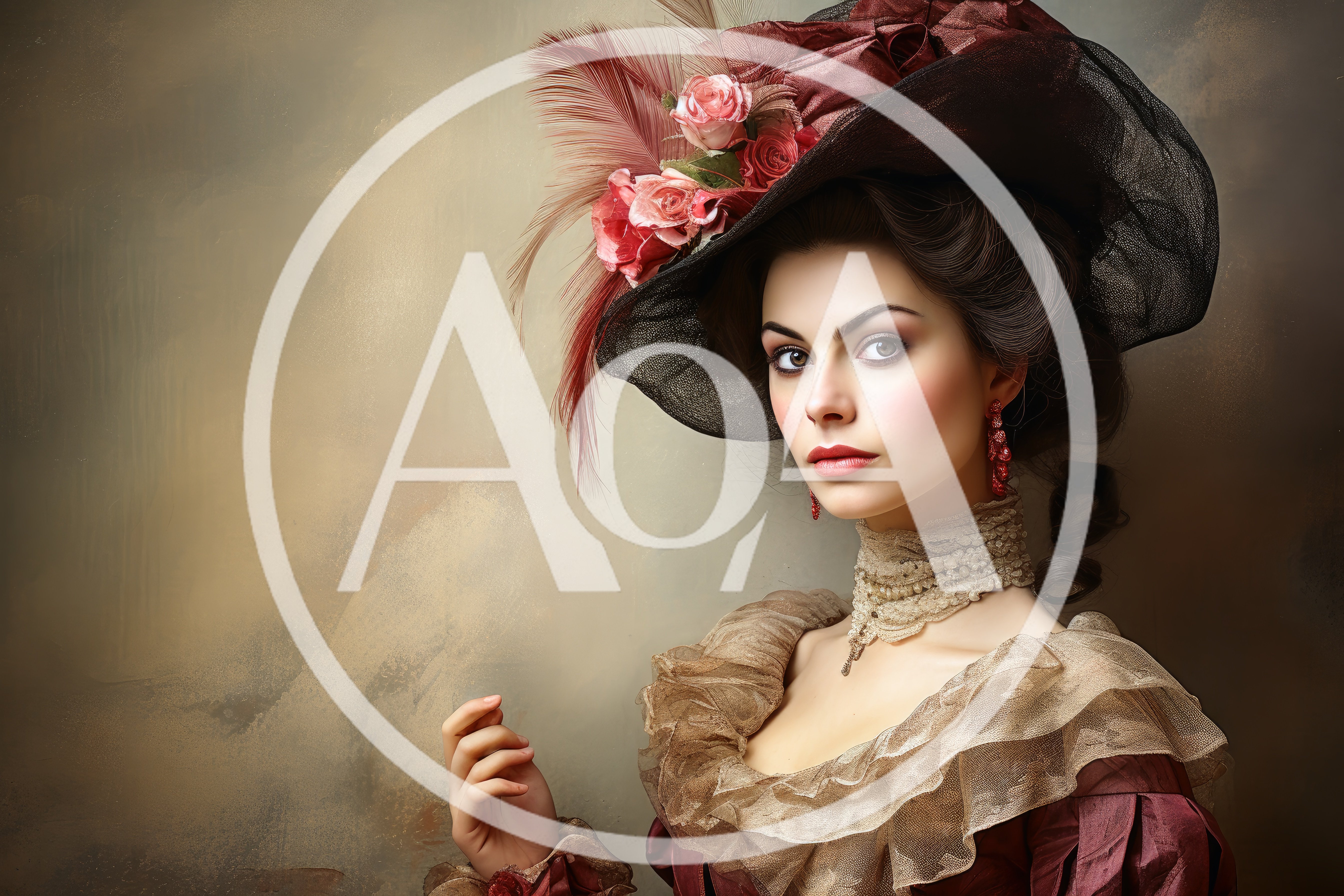 Portrait Of A Victorian Lady In Elegant Period Attire