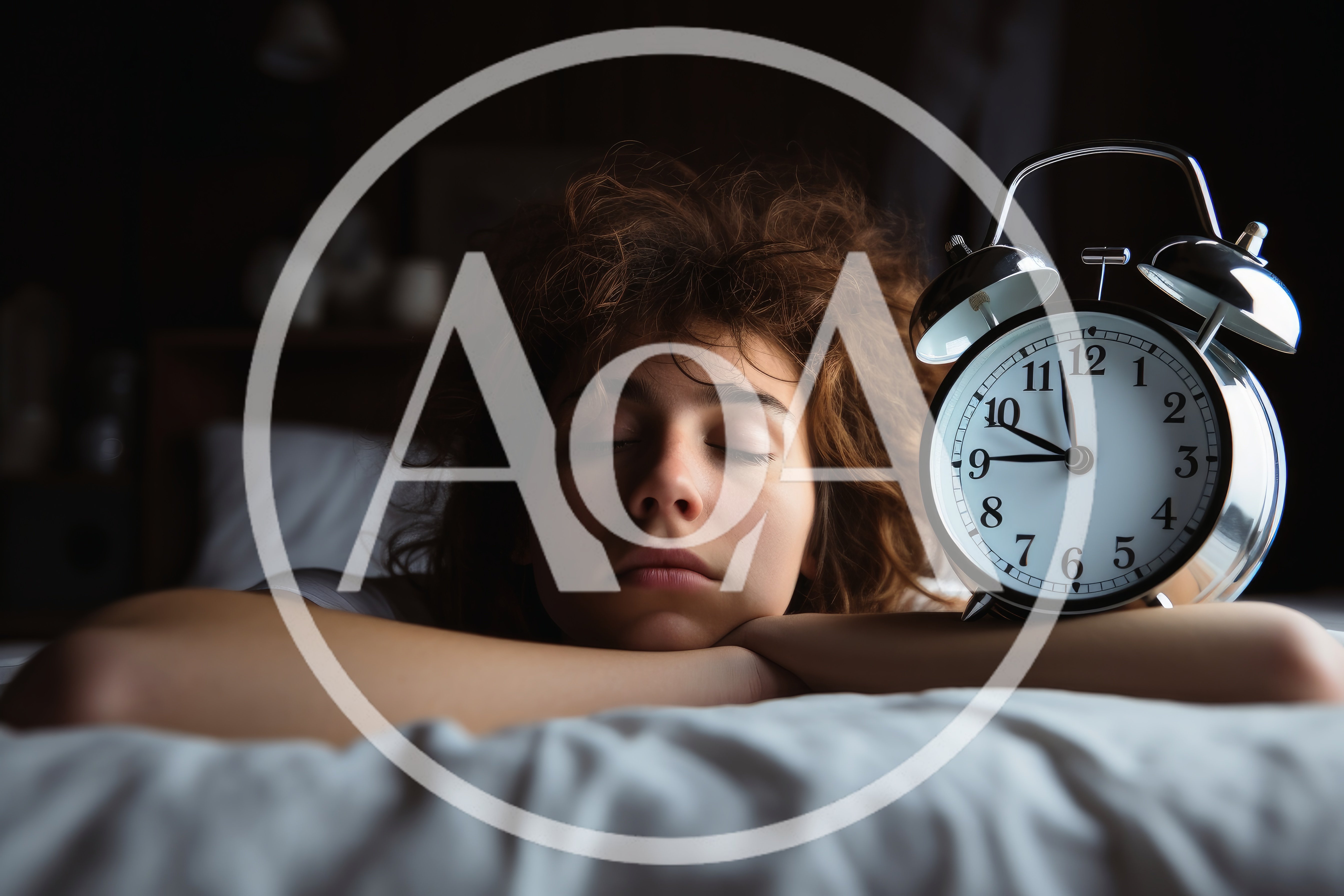 Young Woman Sleeping Beside An Alarm Clock