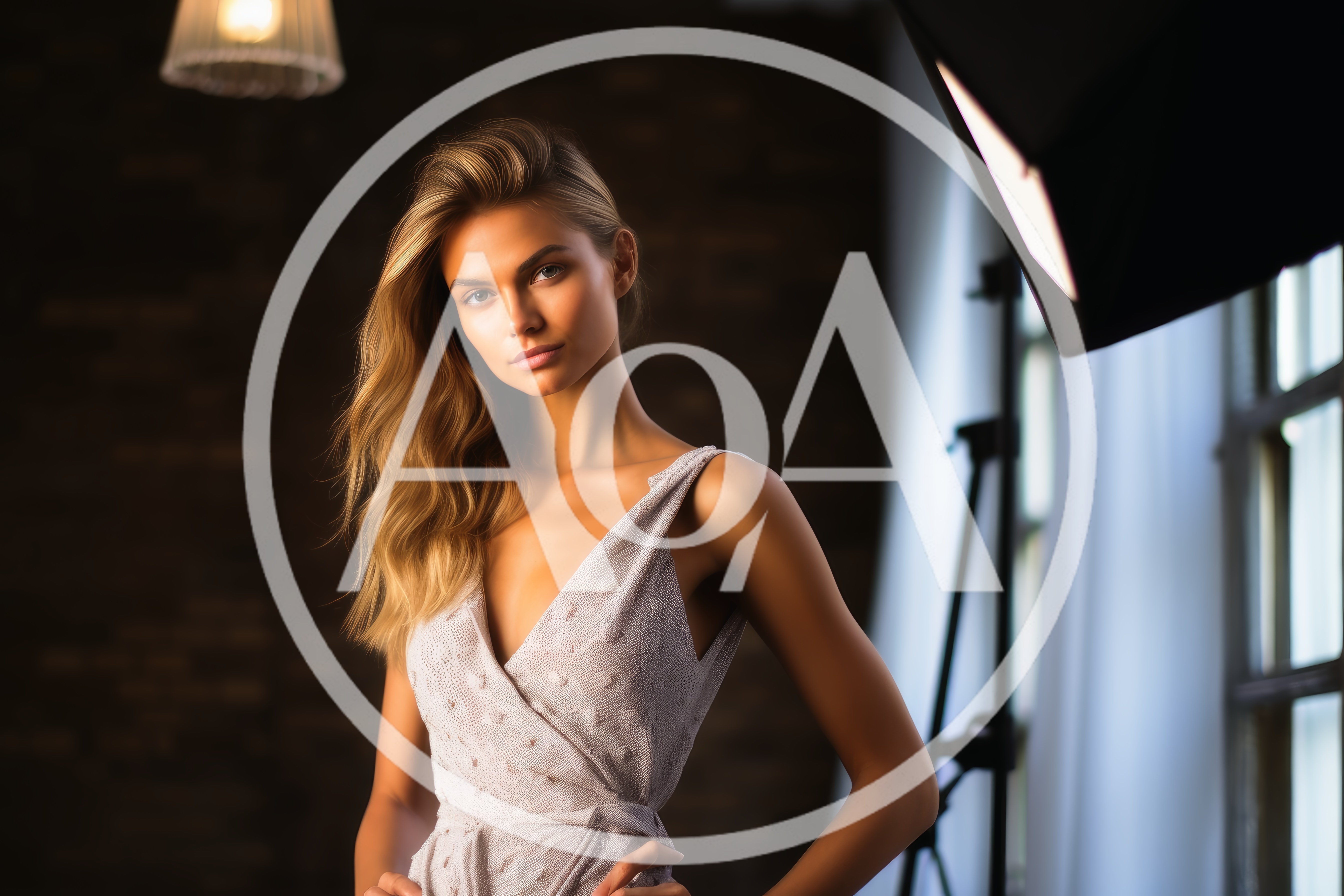 Portrait Of A Beautiful Woman In A Professional Studio