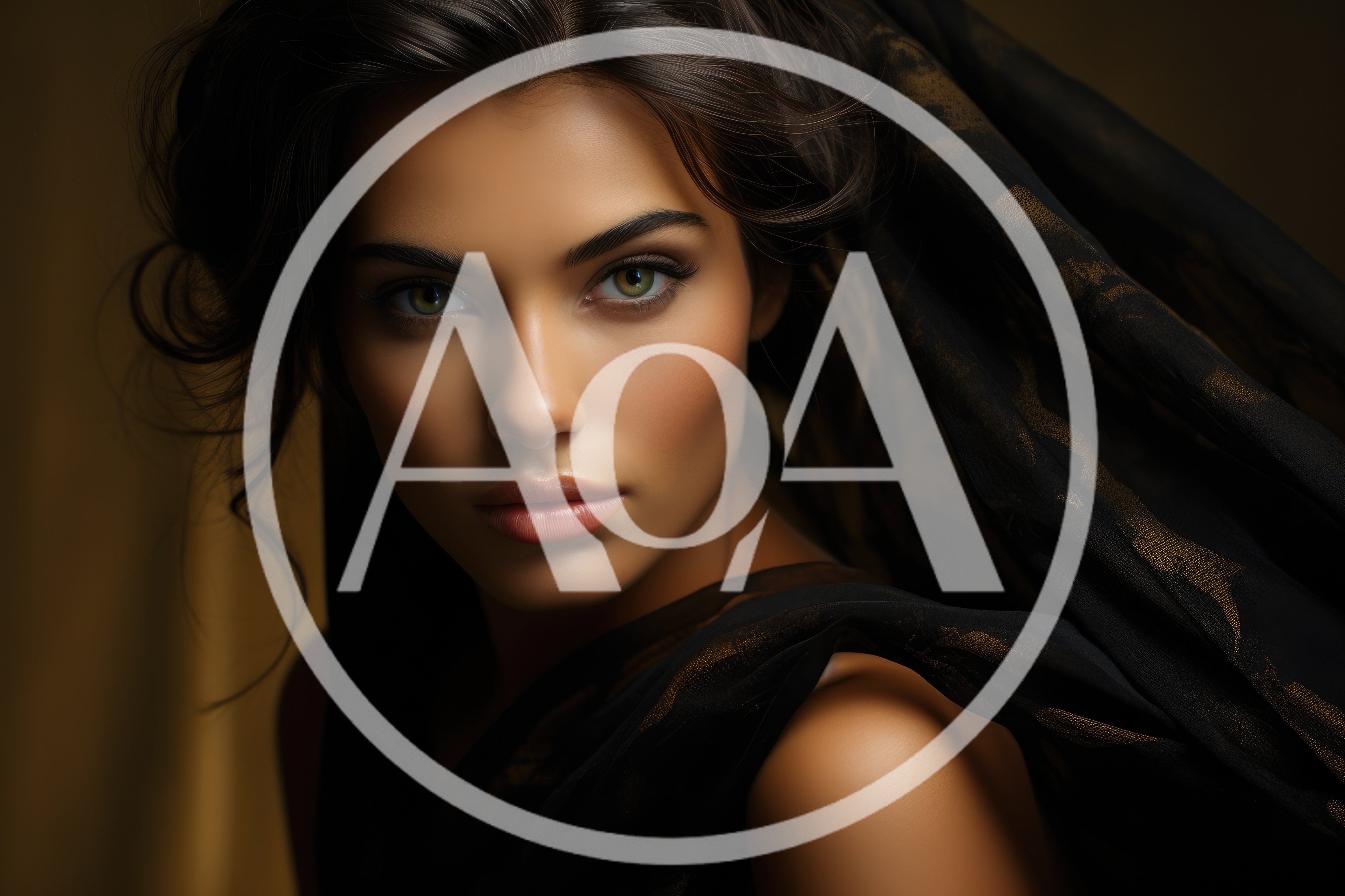 Portrait Of A Beautiful Woman With Dark Hair