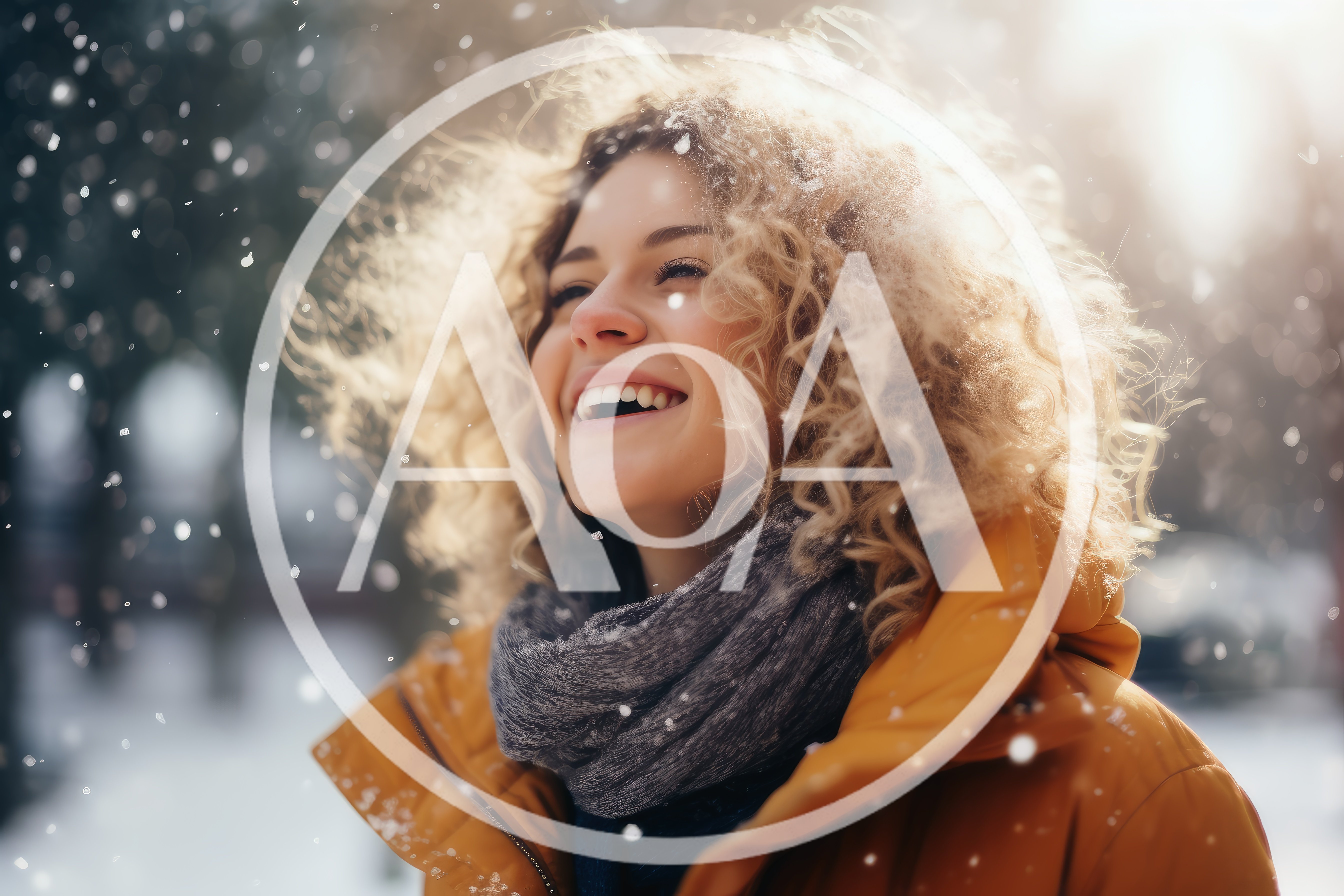 Happy Young Woman With Curly Hair Enjoying Winter Snow