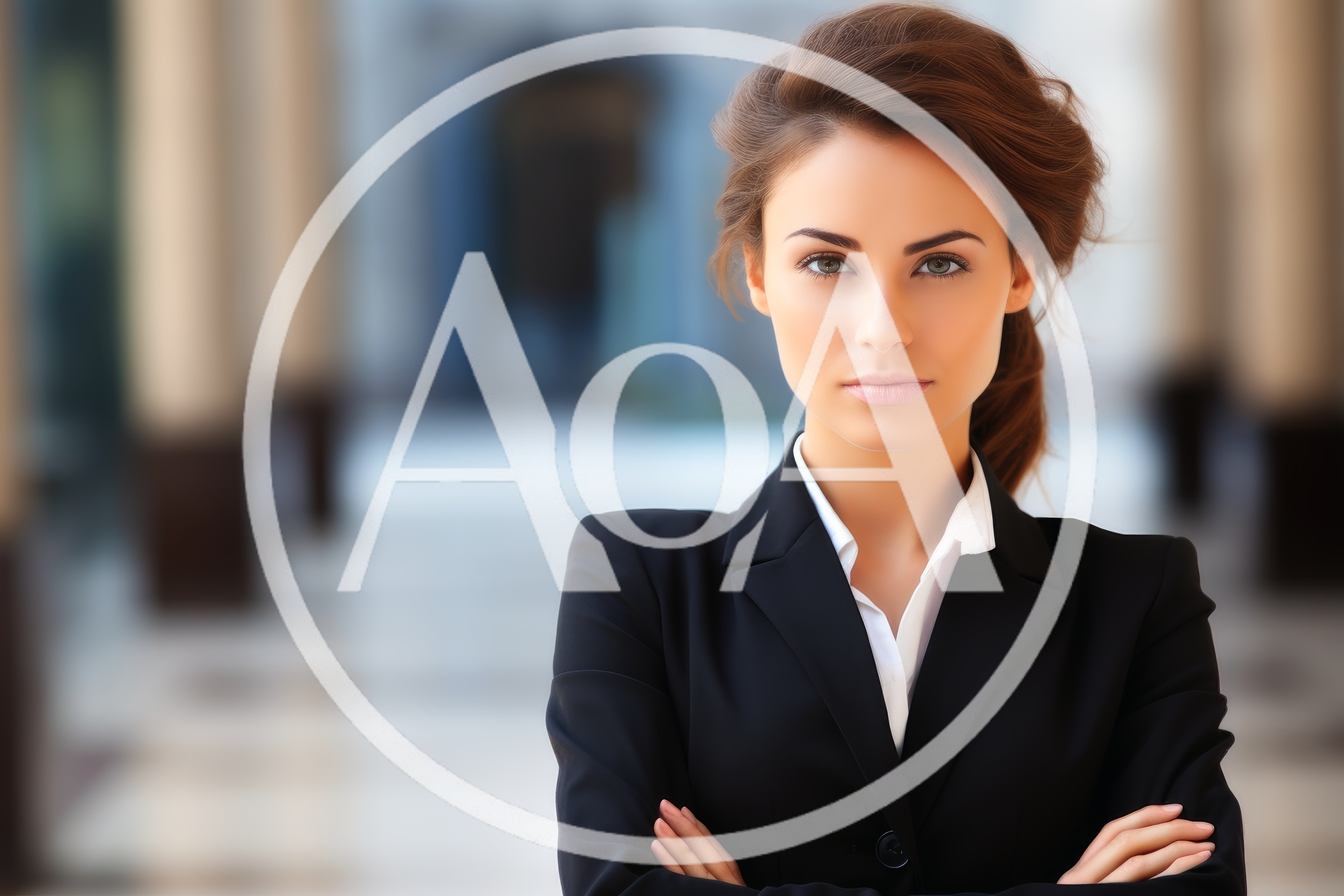 Professional Businesswoman Standing With Arms Crossed