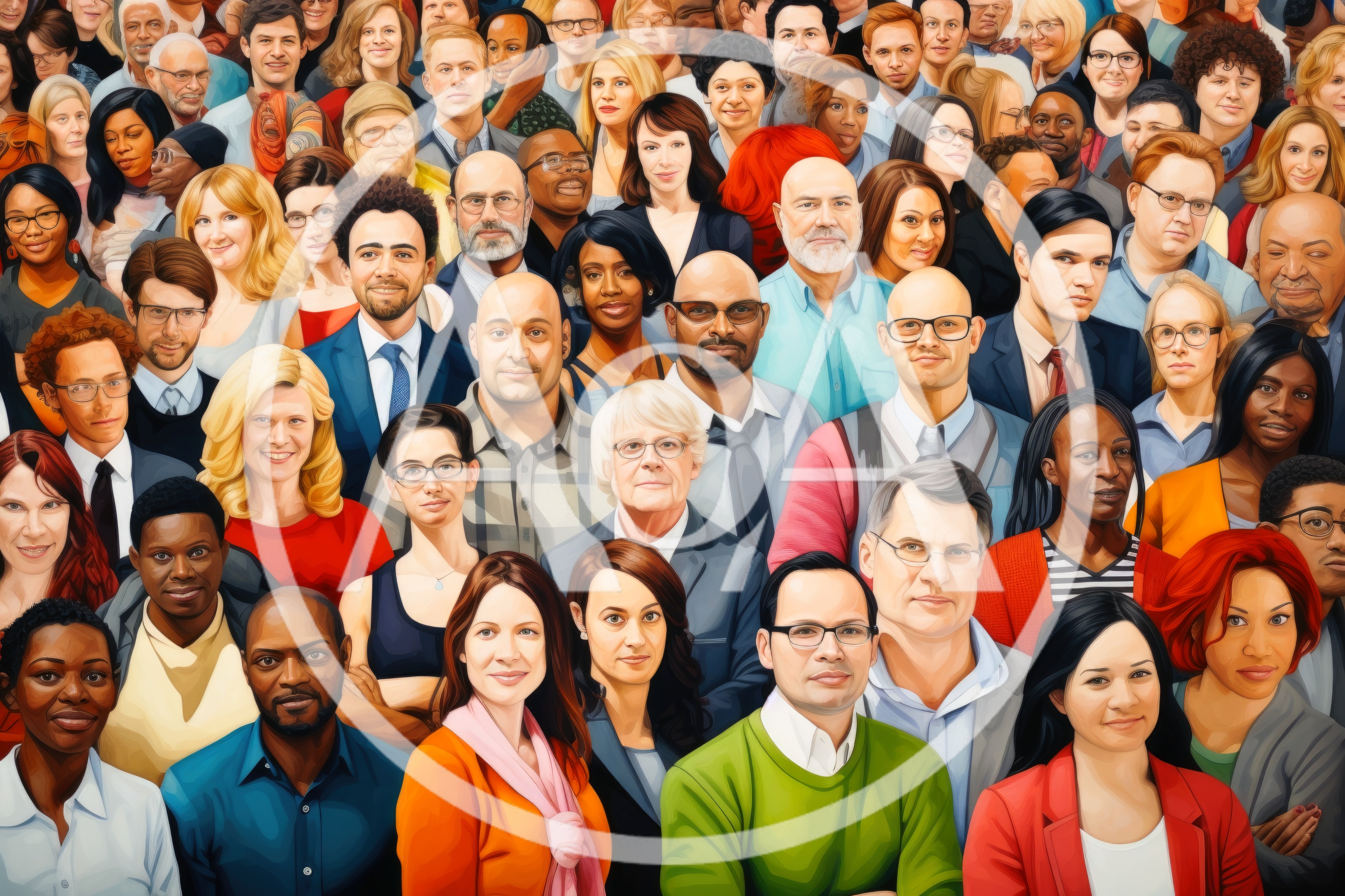 Diverse Group Of Professionals In A Crowd