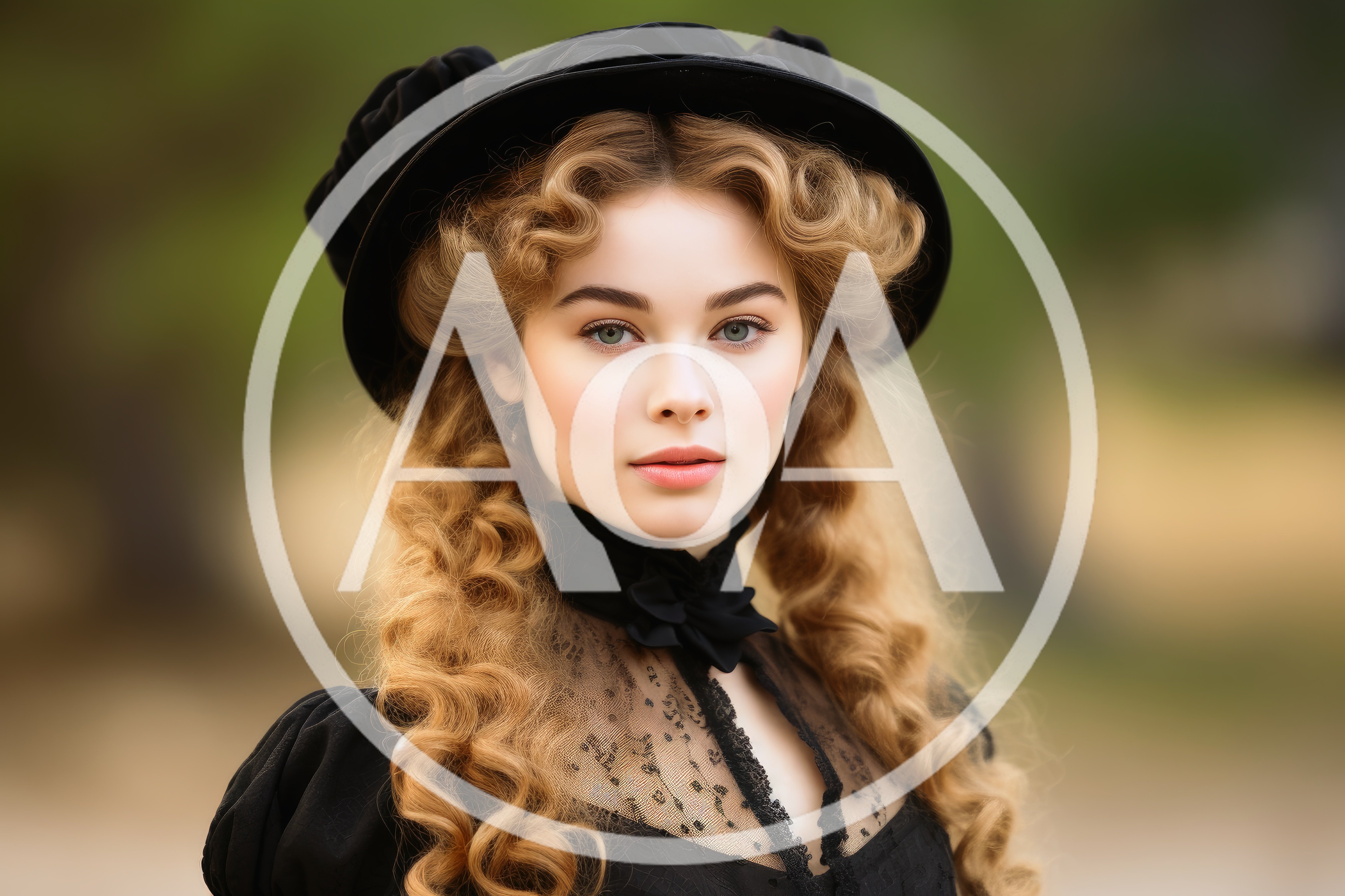 Portrait Of A Young Woman In Victorian Era Attire