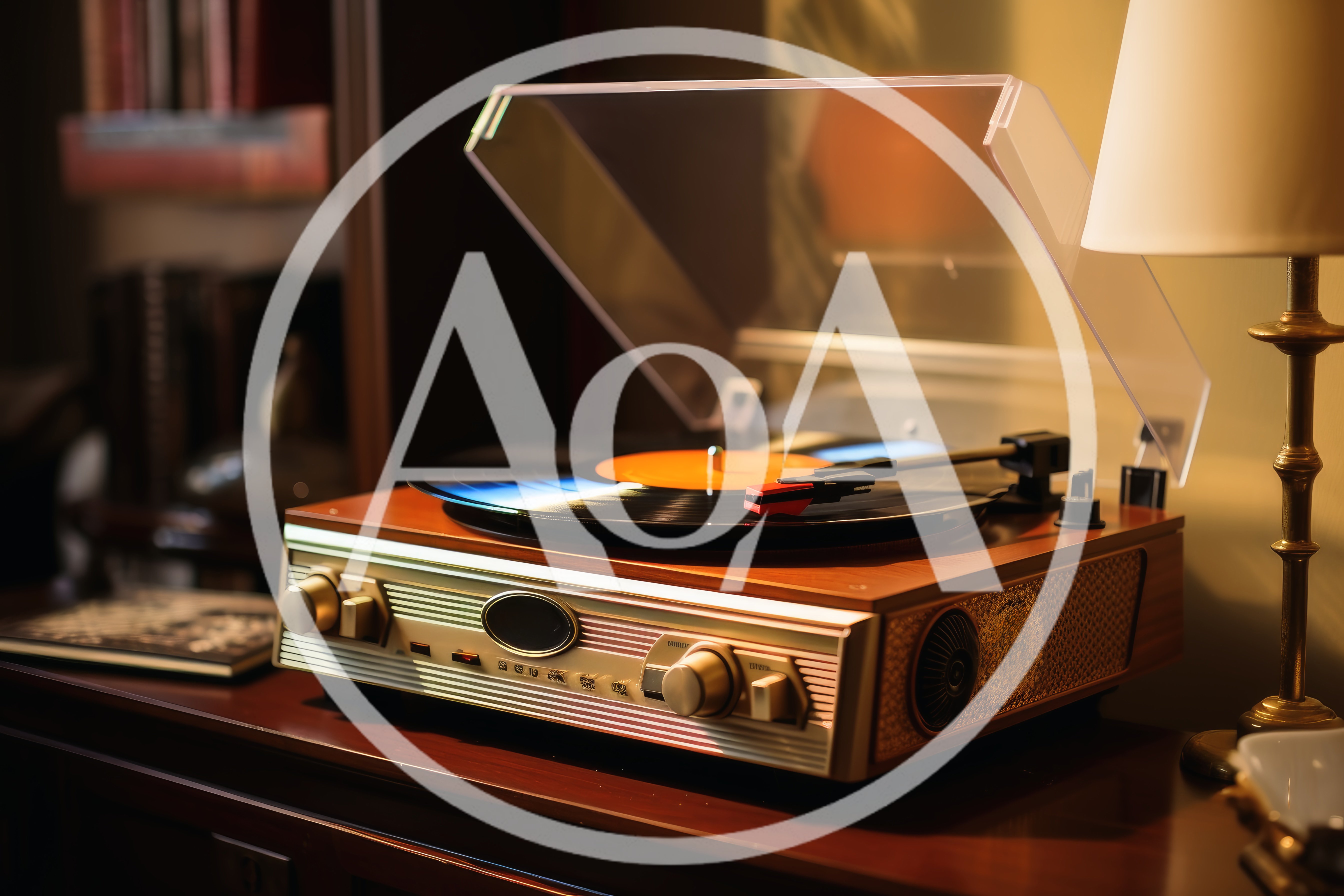 Vintage Style Record Player Playing Vinyl