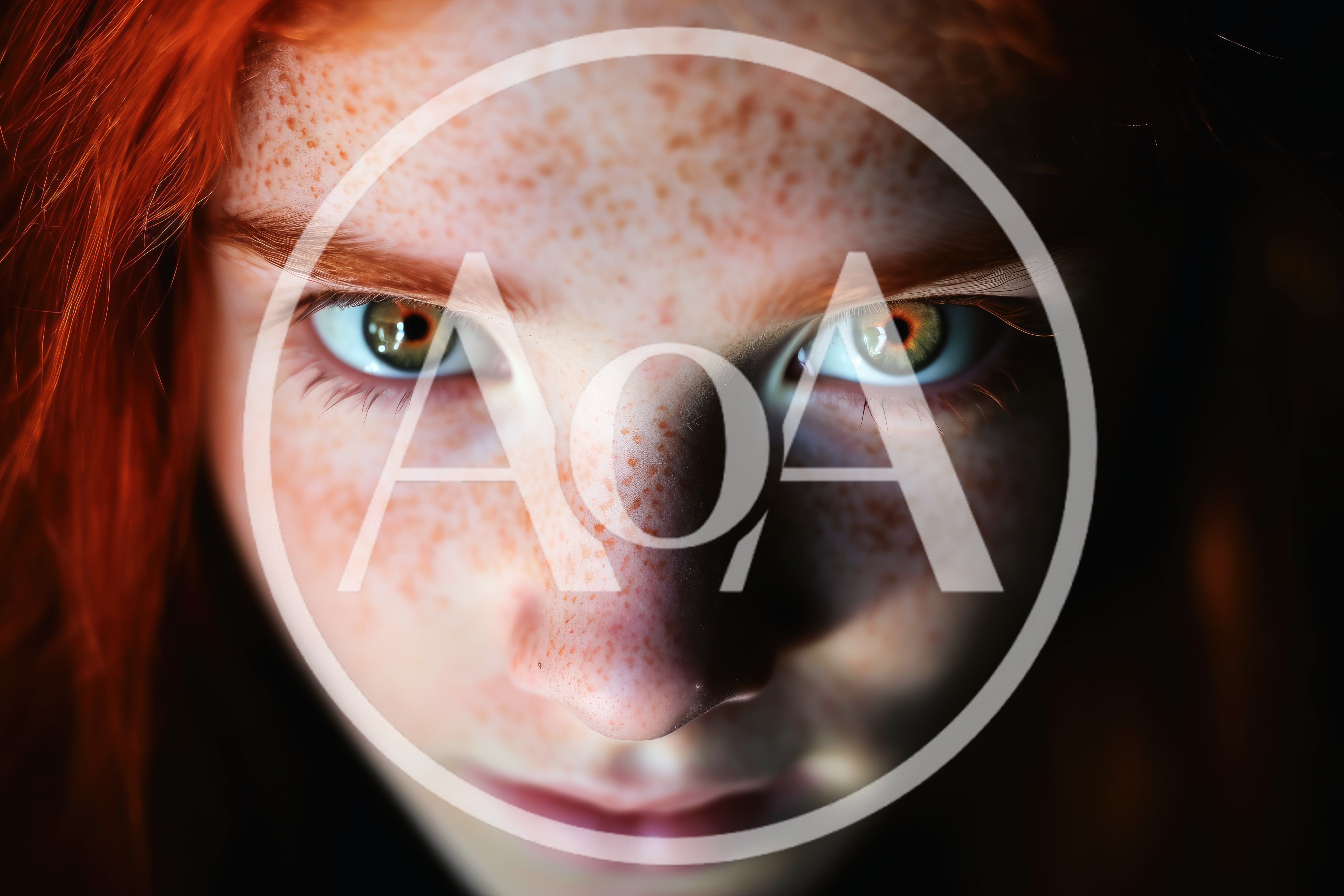 Close Up Portrait Of A Redheaded Girl With Freckles