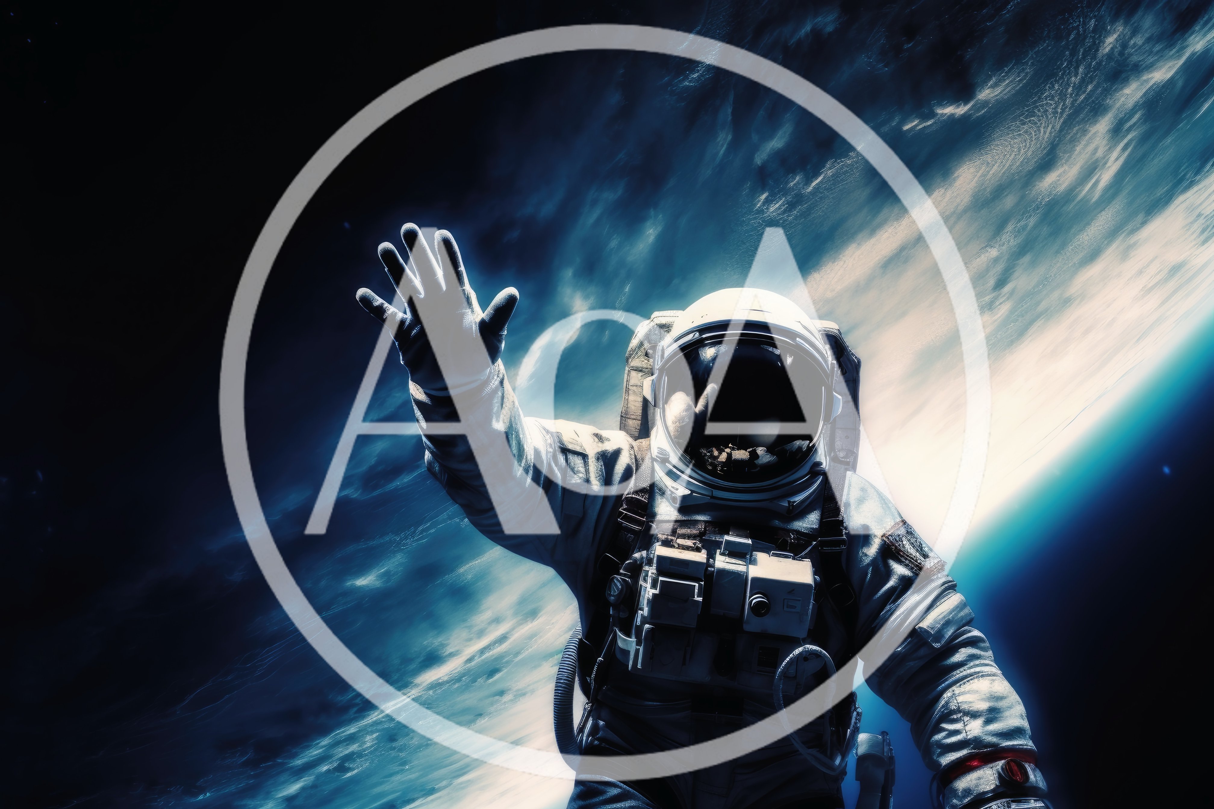 Astronaut Floating In Space With Hand Reaching Out