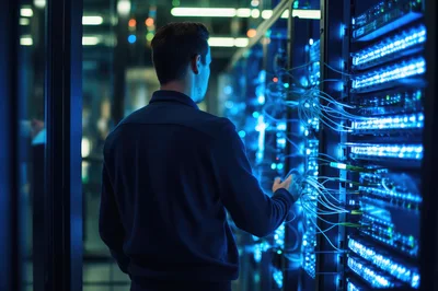IT Technician Working In A Modern Data Center