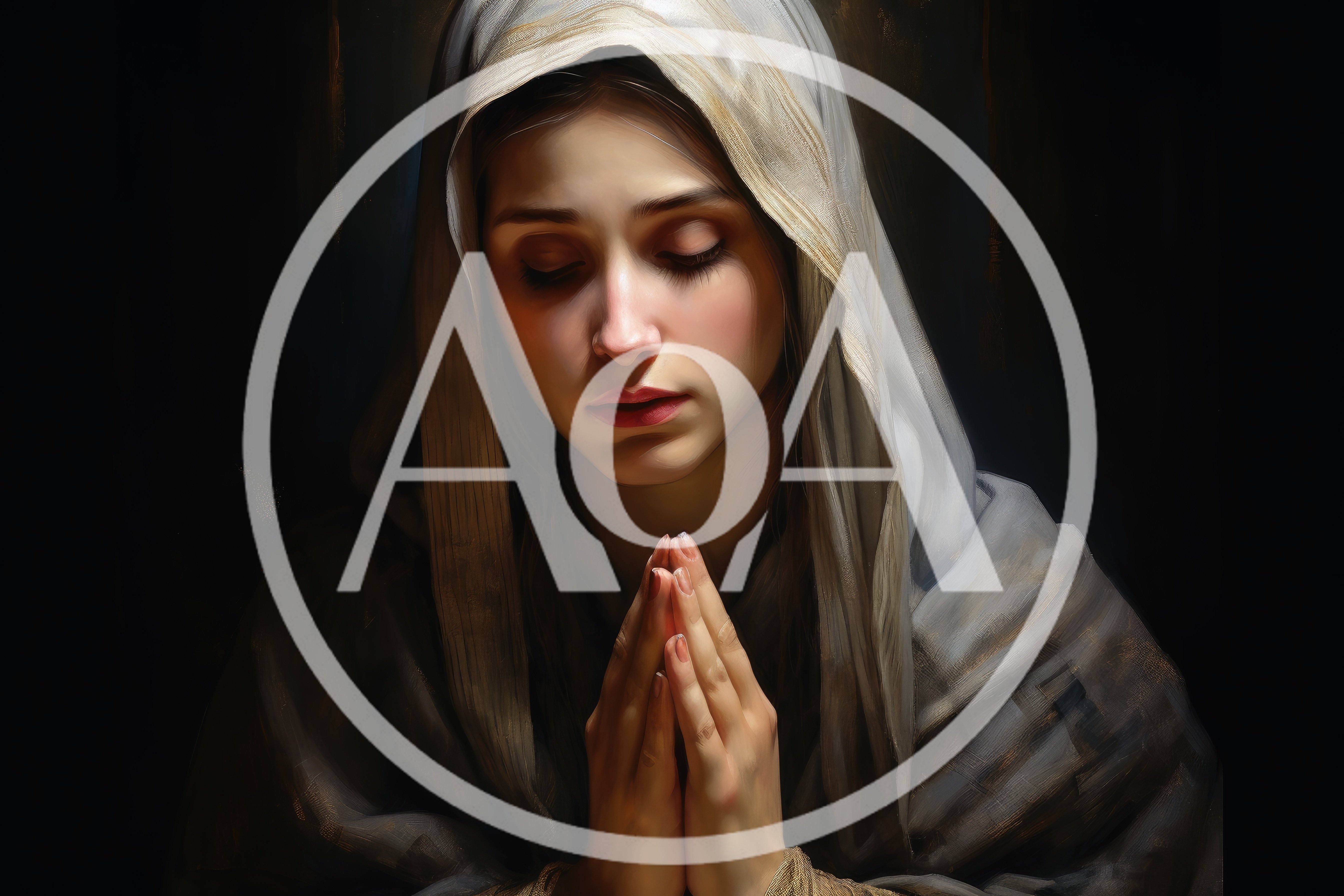 Portrait Of A Woman Praying With Closed Eyes