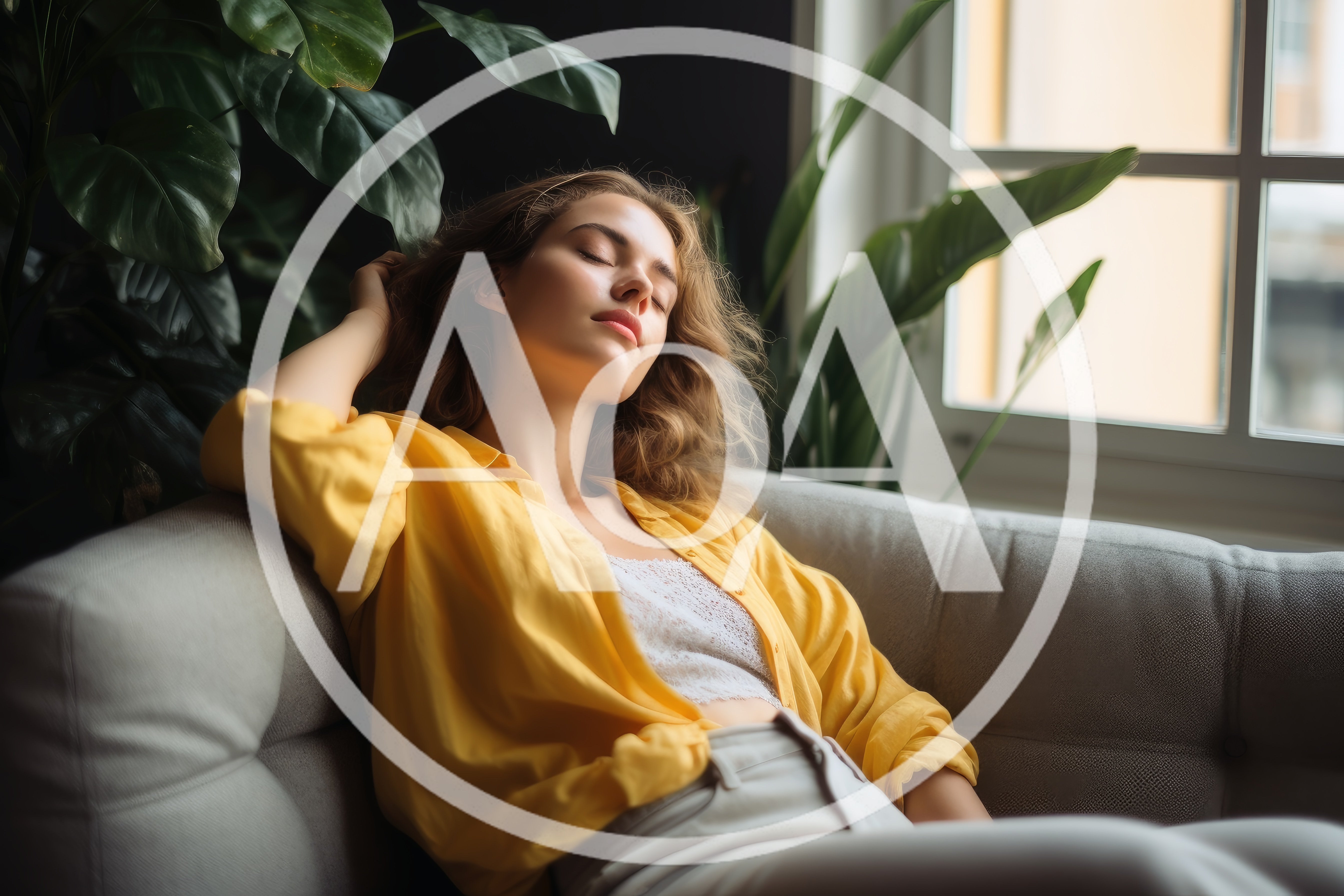 Young Woman Relaxing On A Sofa At Home