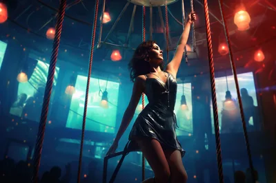 Woman Performing On A Carousel In A Nightclub