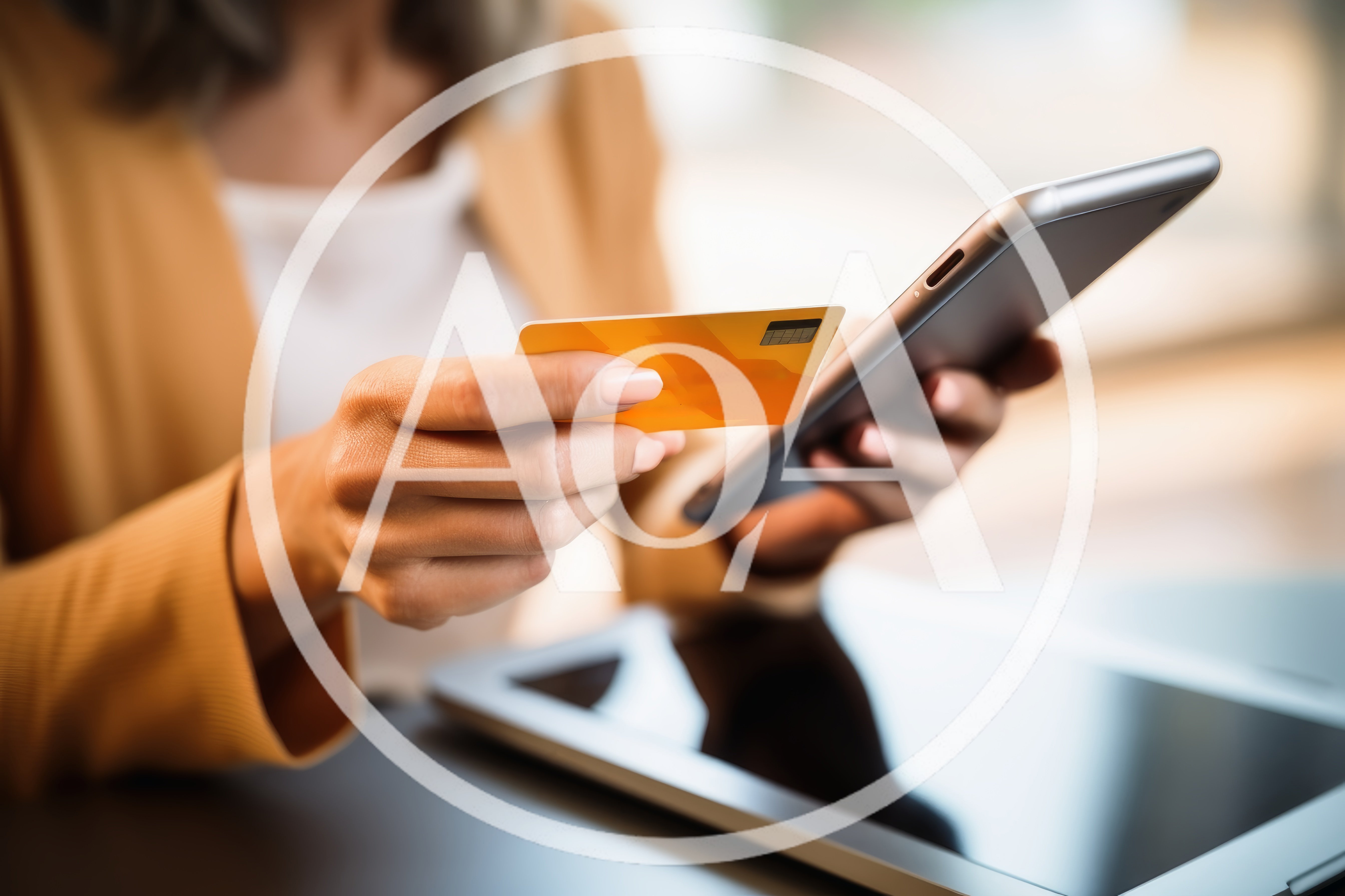 Woman Making Online Payment With Credit Card And Smartphone