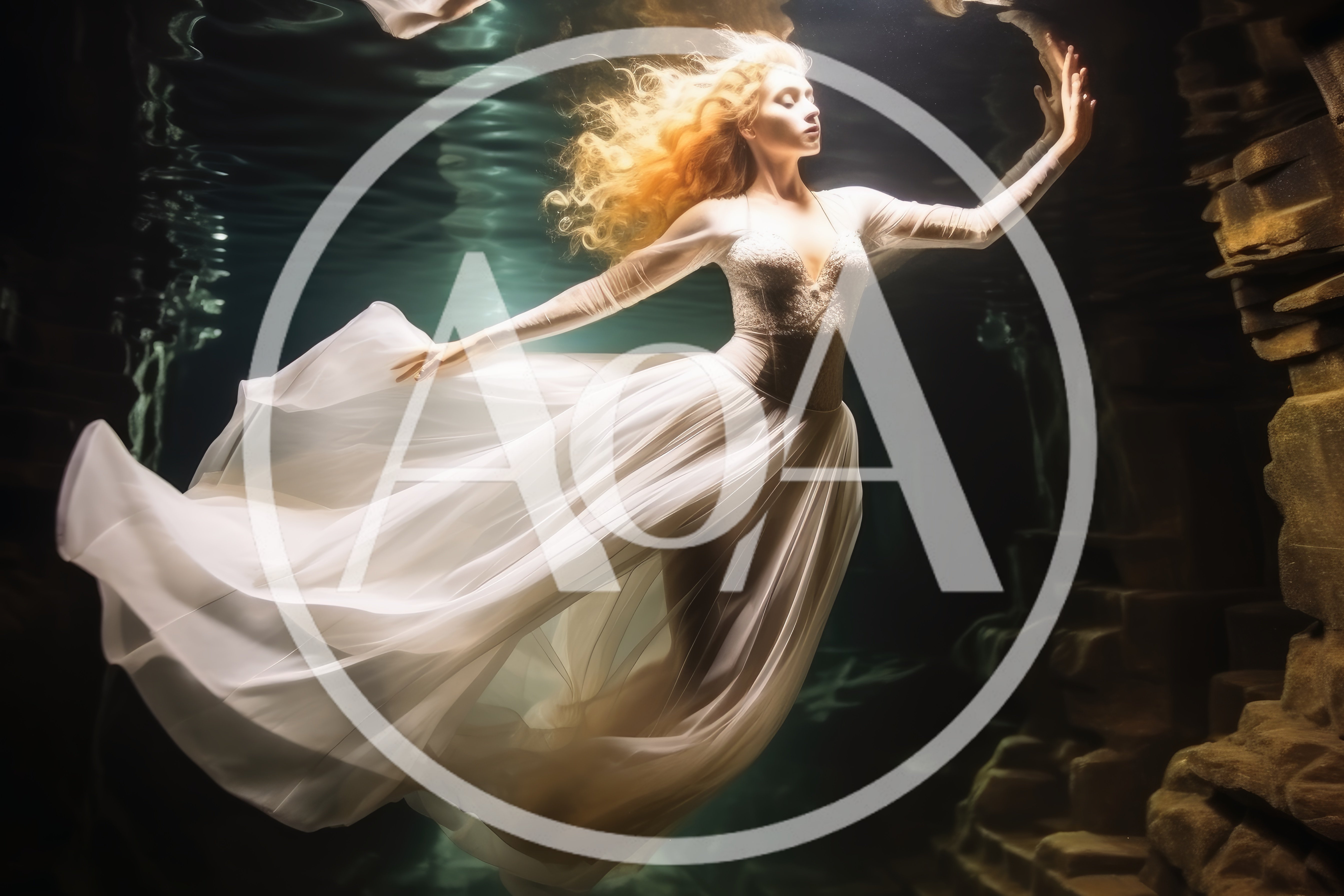 Underwater Portrait Of A Woman In A White Dress