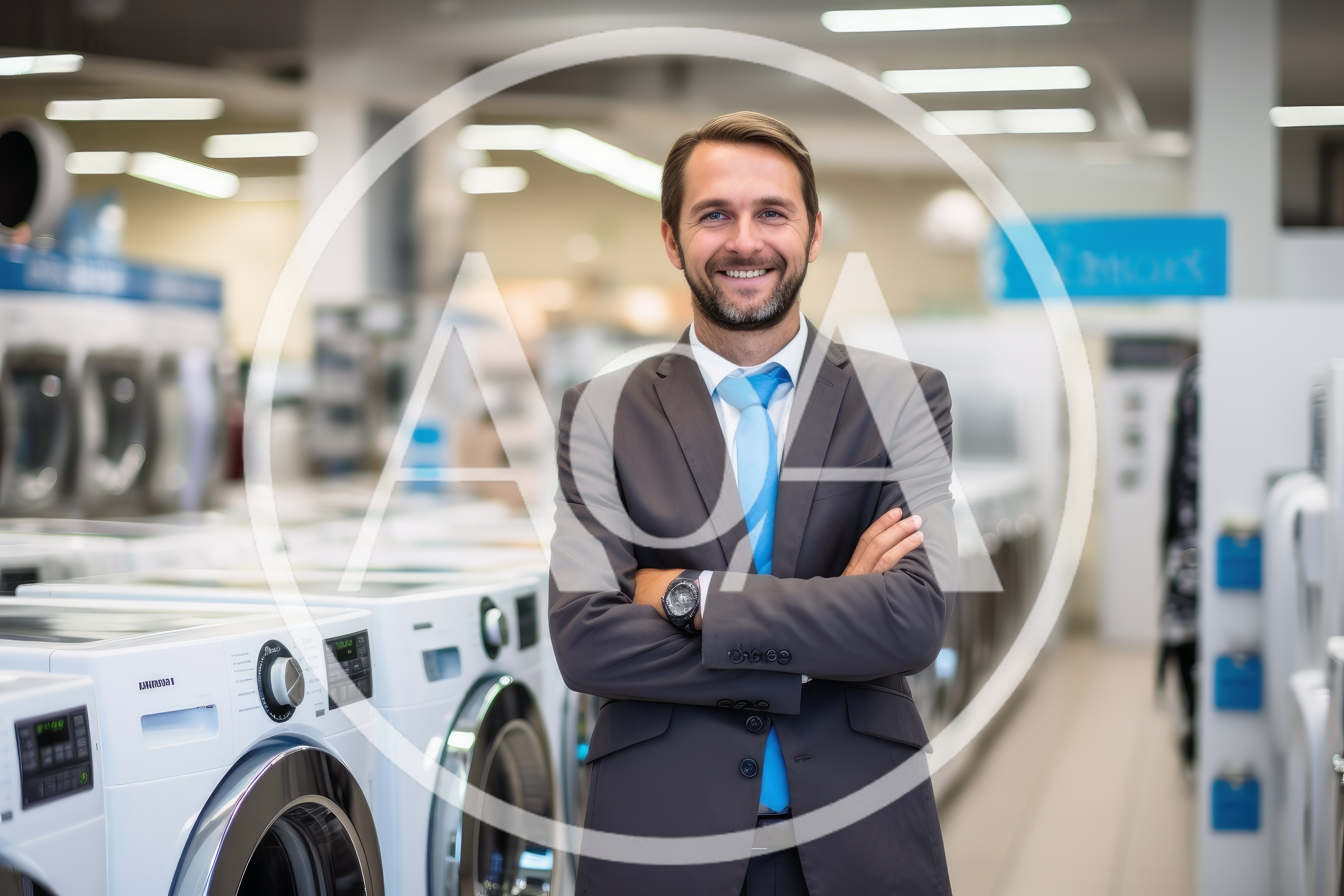 Professional Salesman Standing In Appliance Store