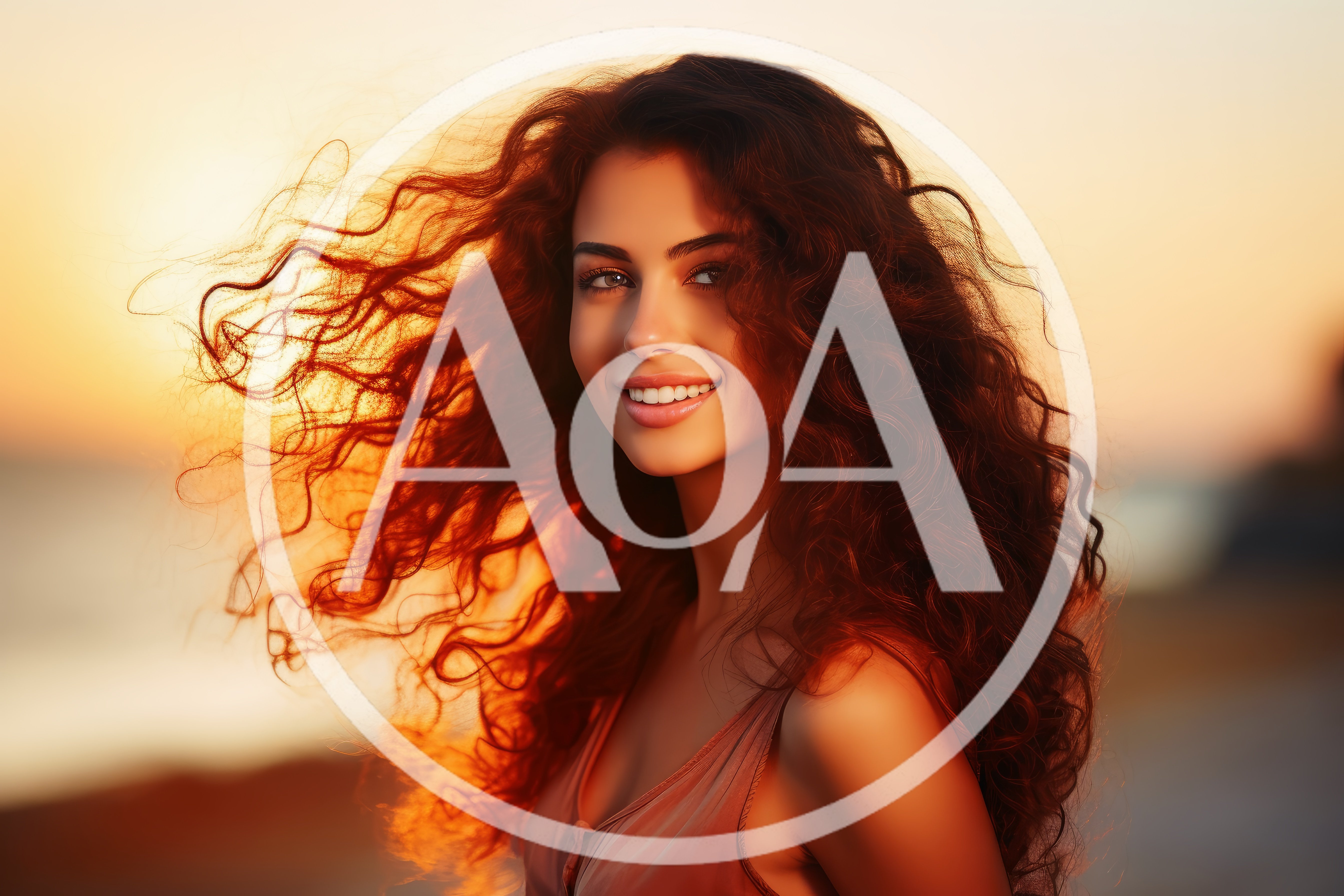 Portrait Of A Smiling Woman With Curly Hair