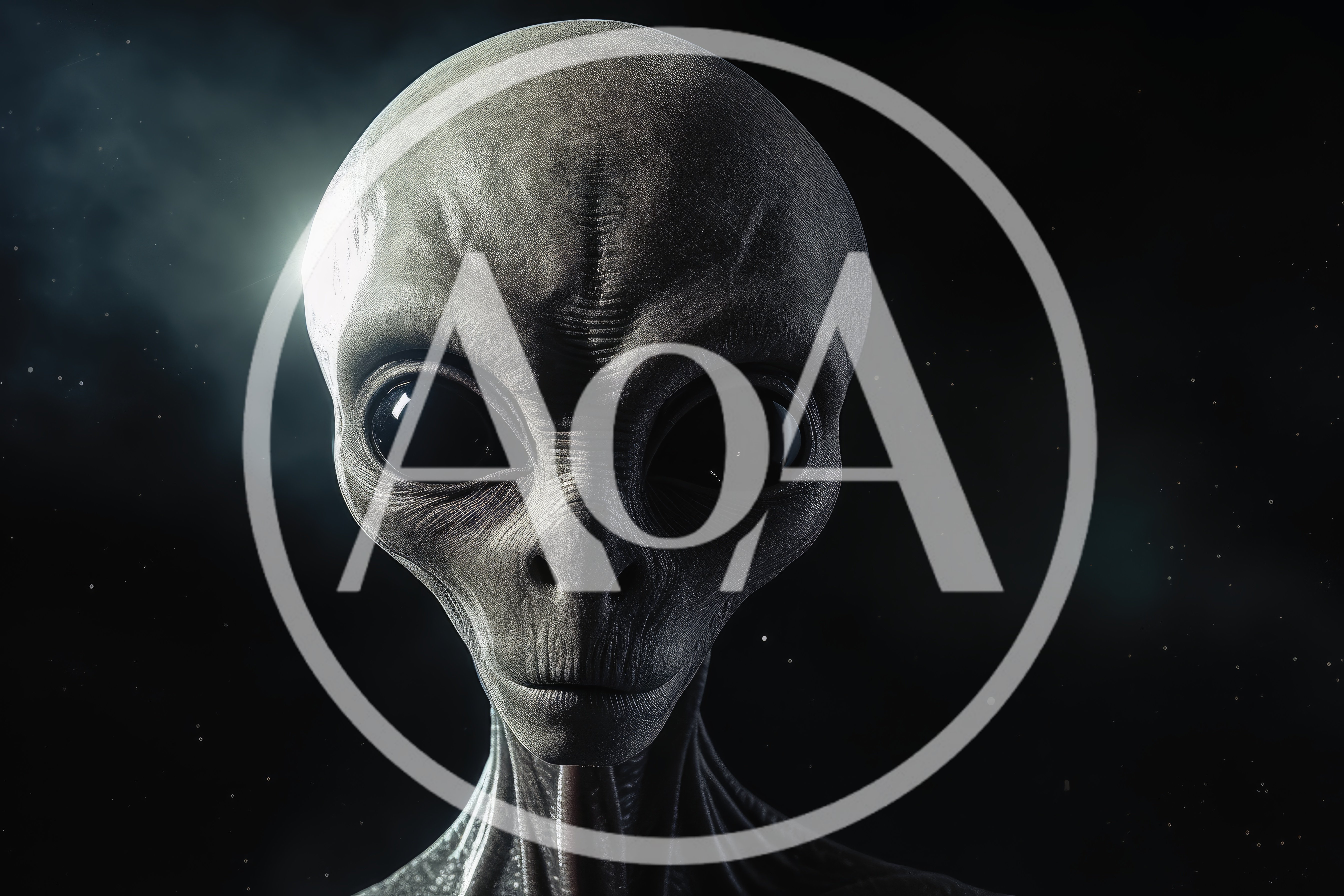 Close Up Portrait Of A Grey Alien
