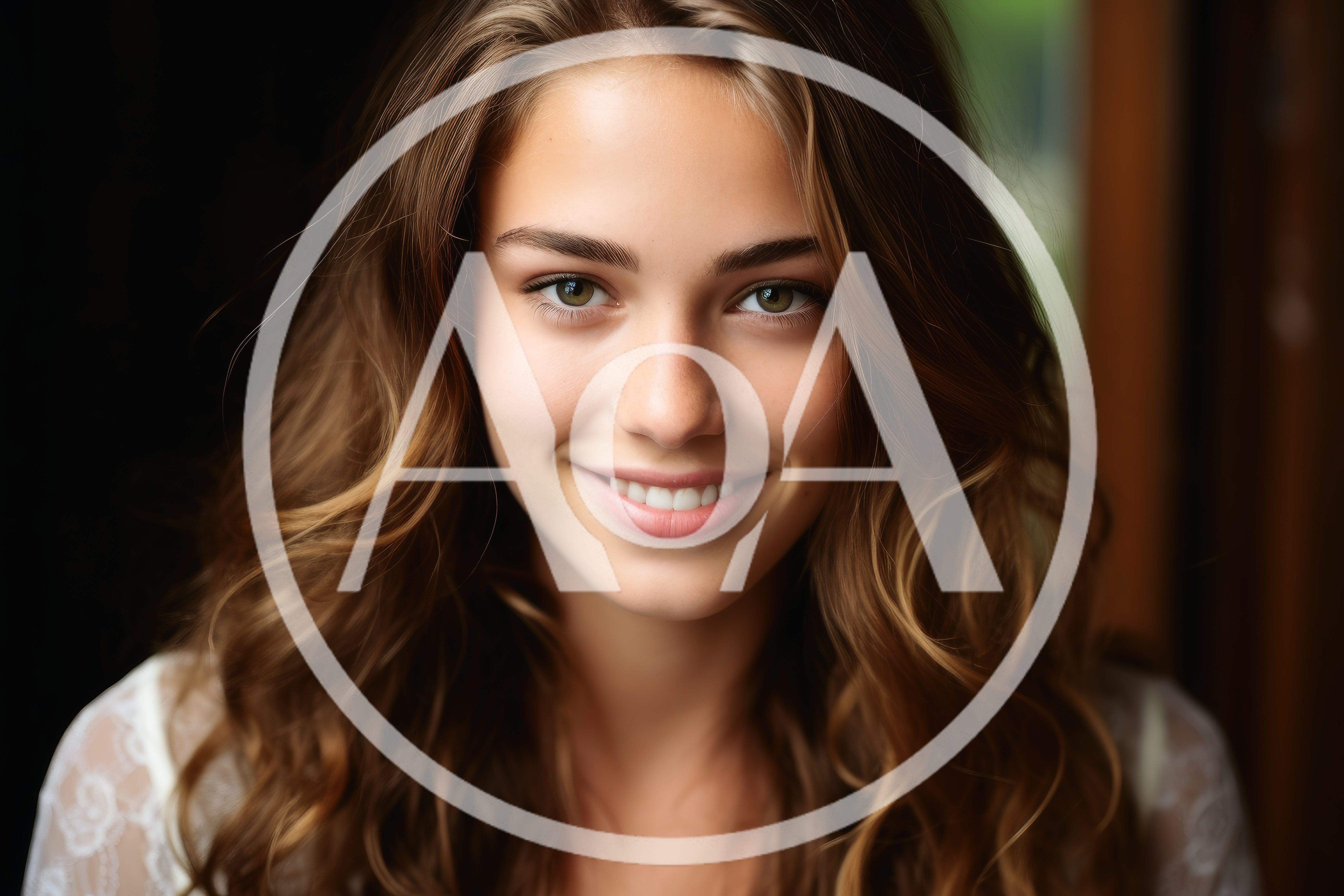 Portrait Of A Smiling Young Woman With Wavy Hair