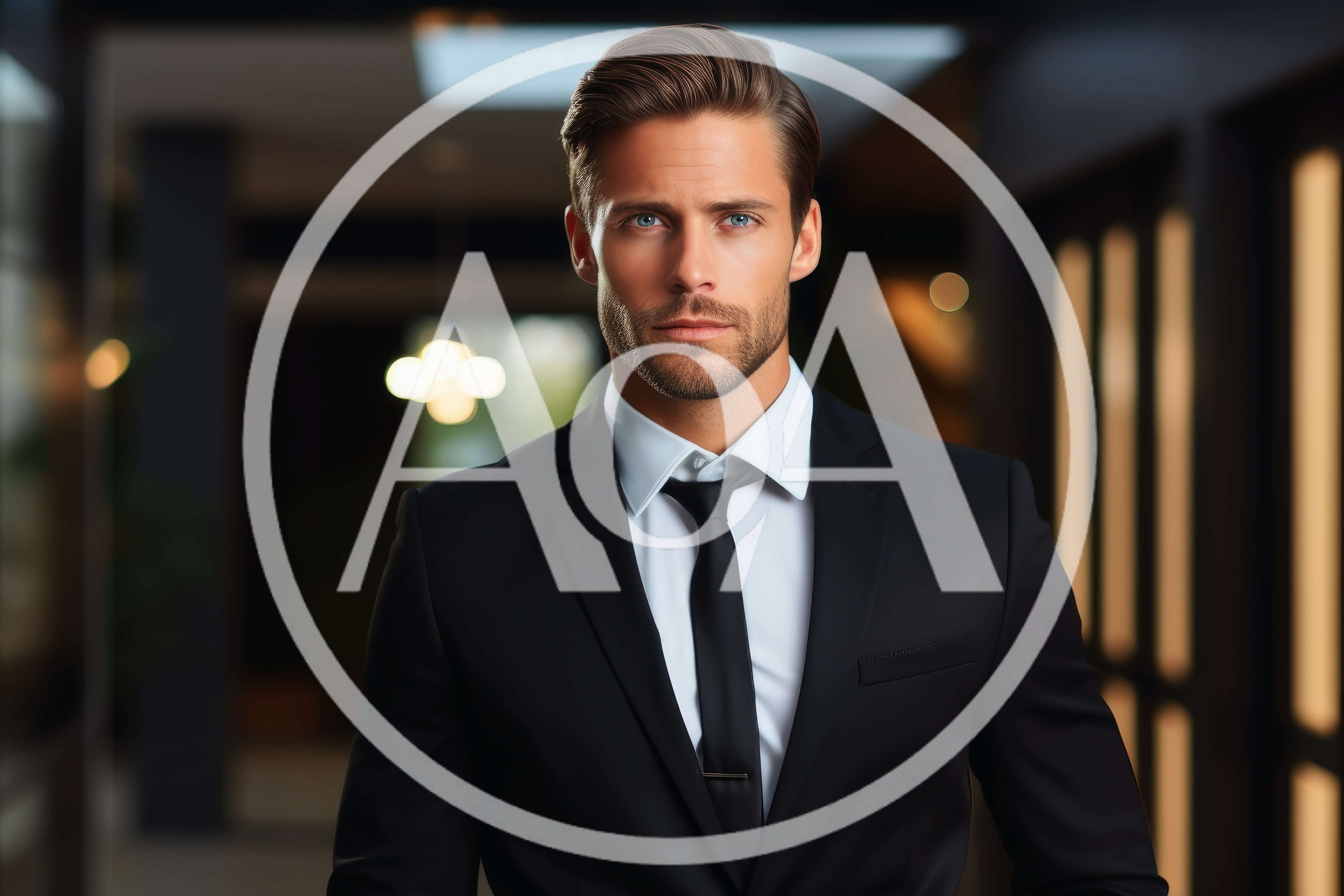 Professional Businessman Standing In A Modern Office Corridor