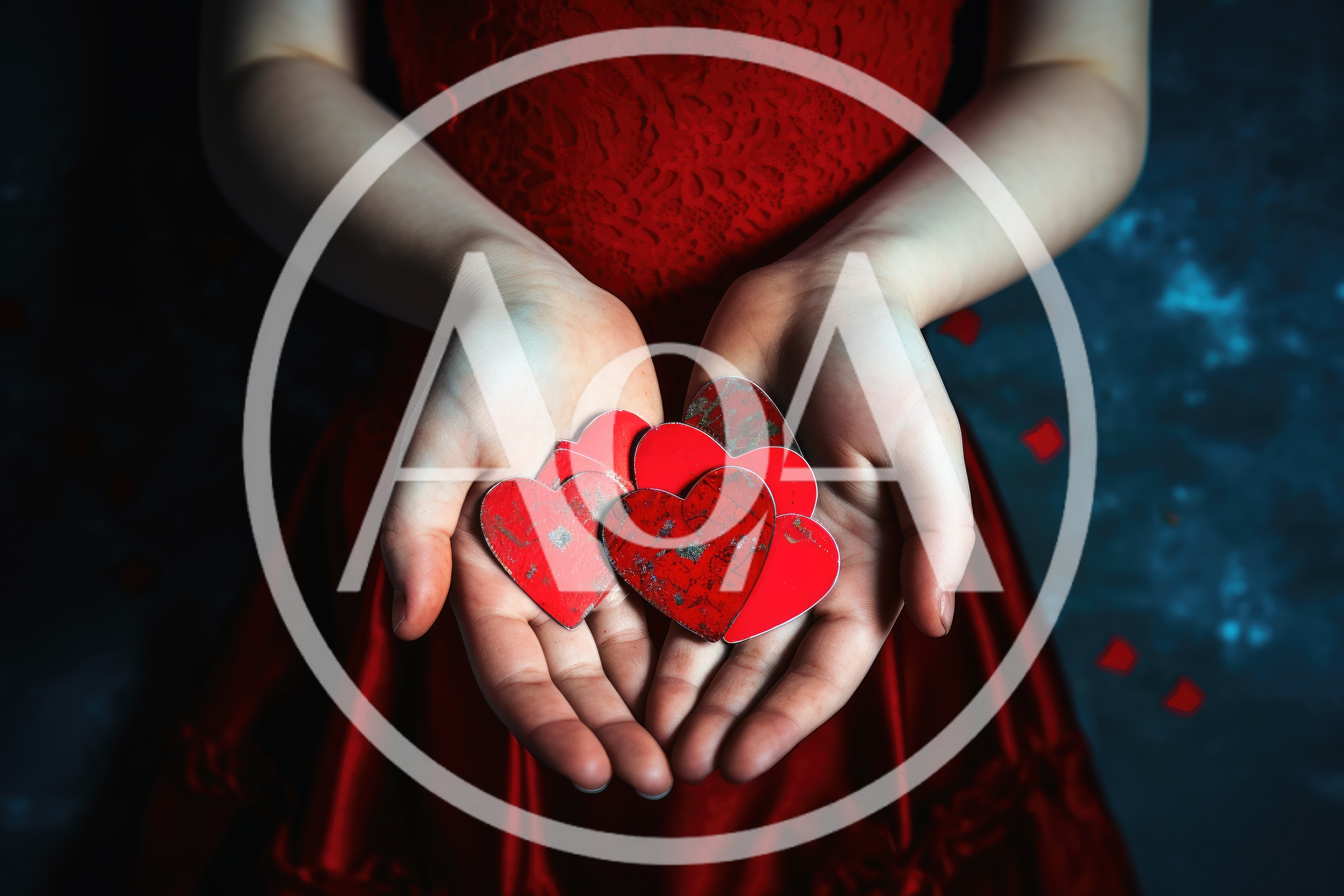 Person Holding Red Heart Cutouts in Hands