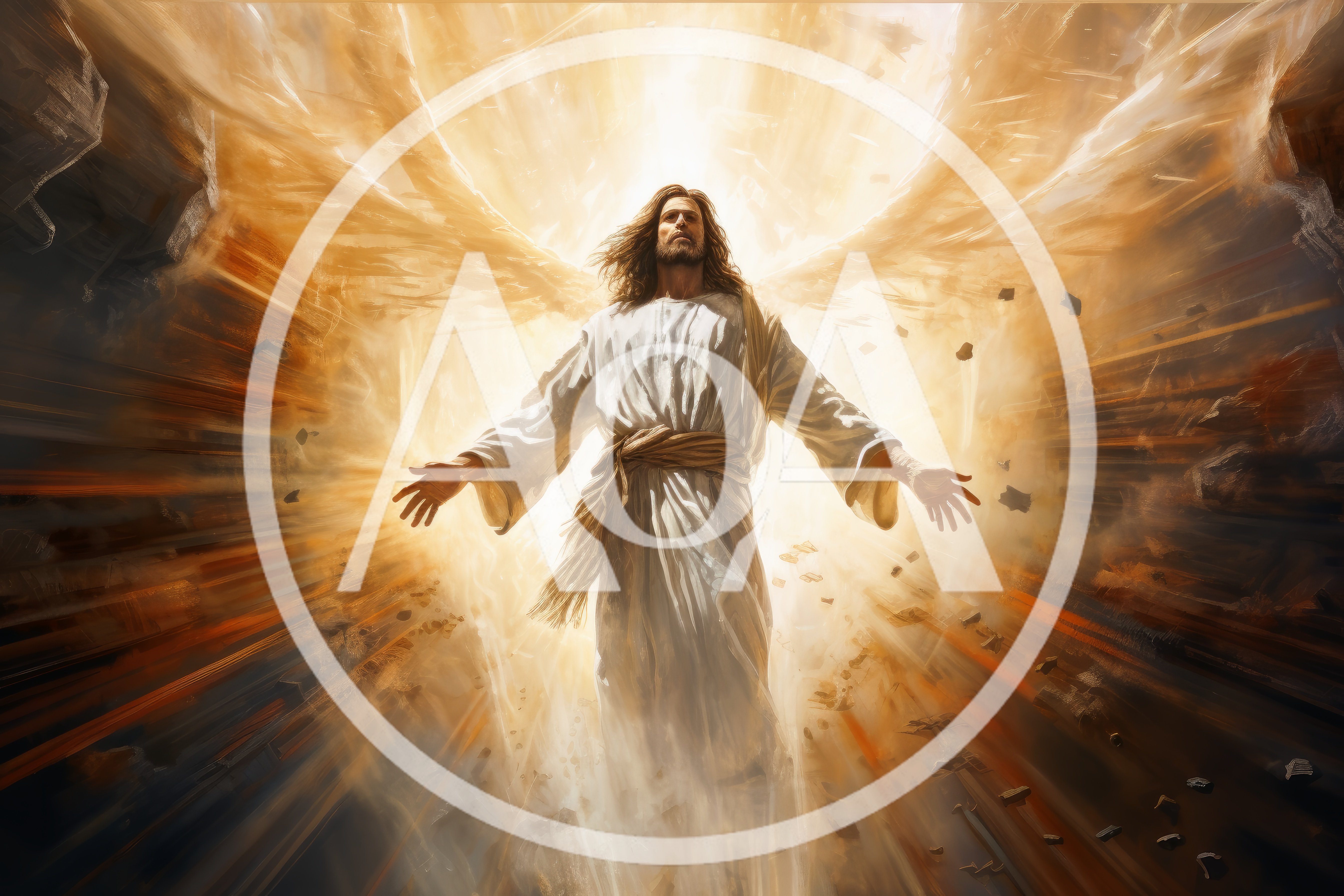Jesus Christ Ascending In Radiant Divine Light