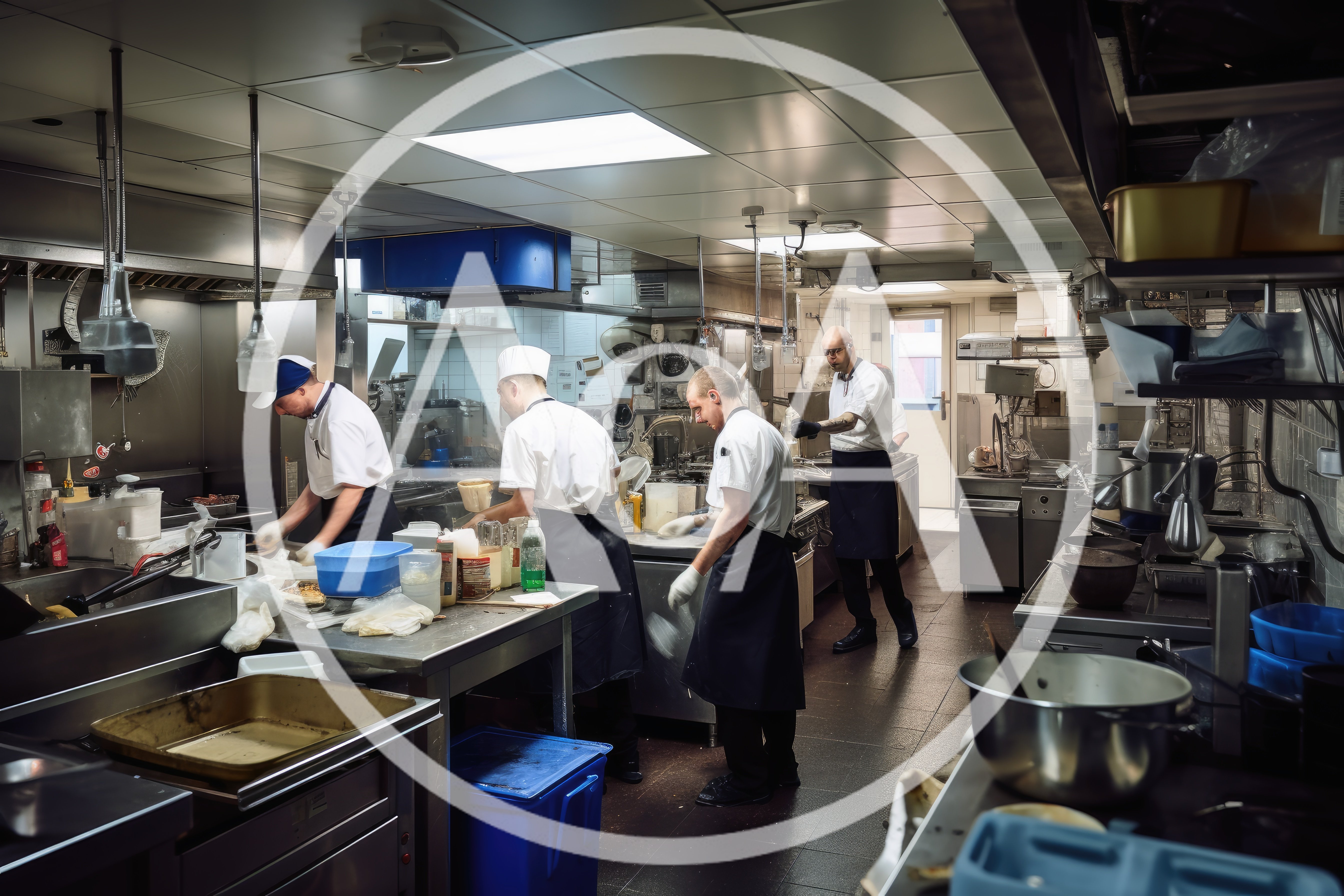 Professional Chefs Working In A Busy Commercial Kitchen