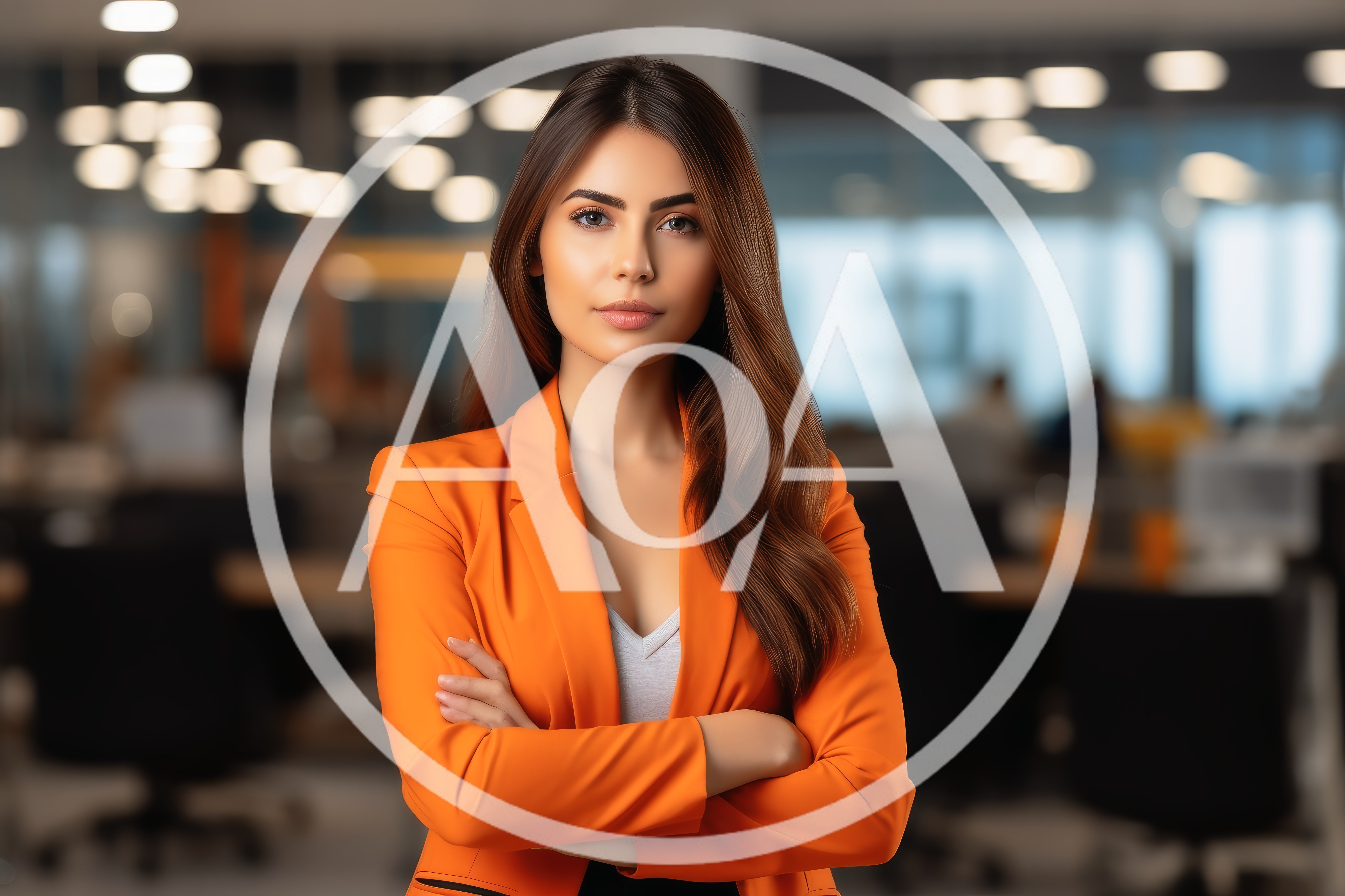 Professional Businesswoman Standing With Arms Crossed In Office
