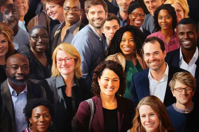 Diverse Group Of Professional People Smiling Together