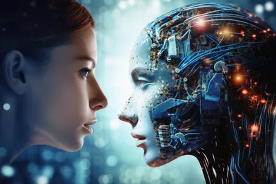 Human Face Confronting A Complex Robotic Android Head