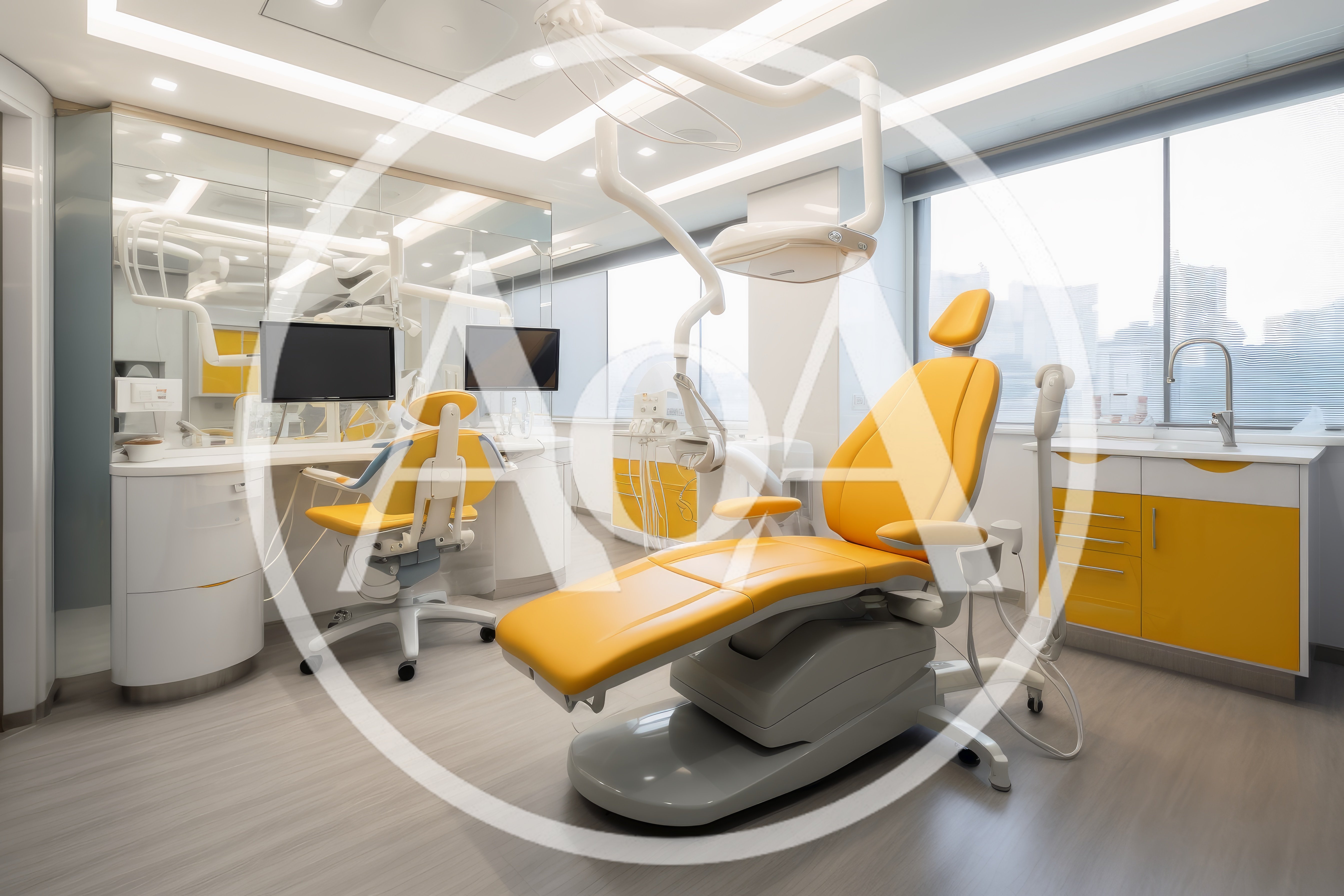 Modern Dental Clinic Office With Yellow Patient Chair