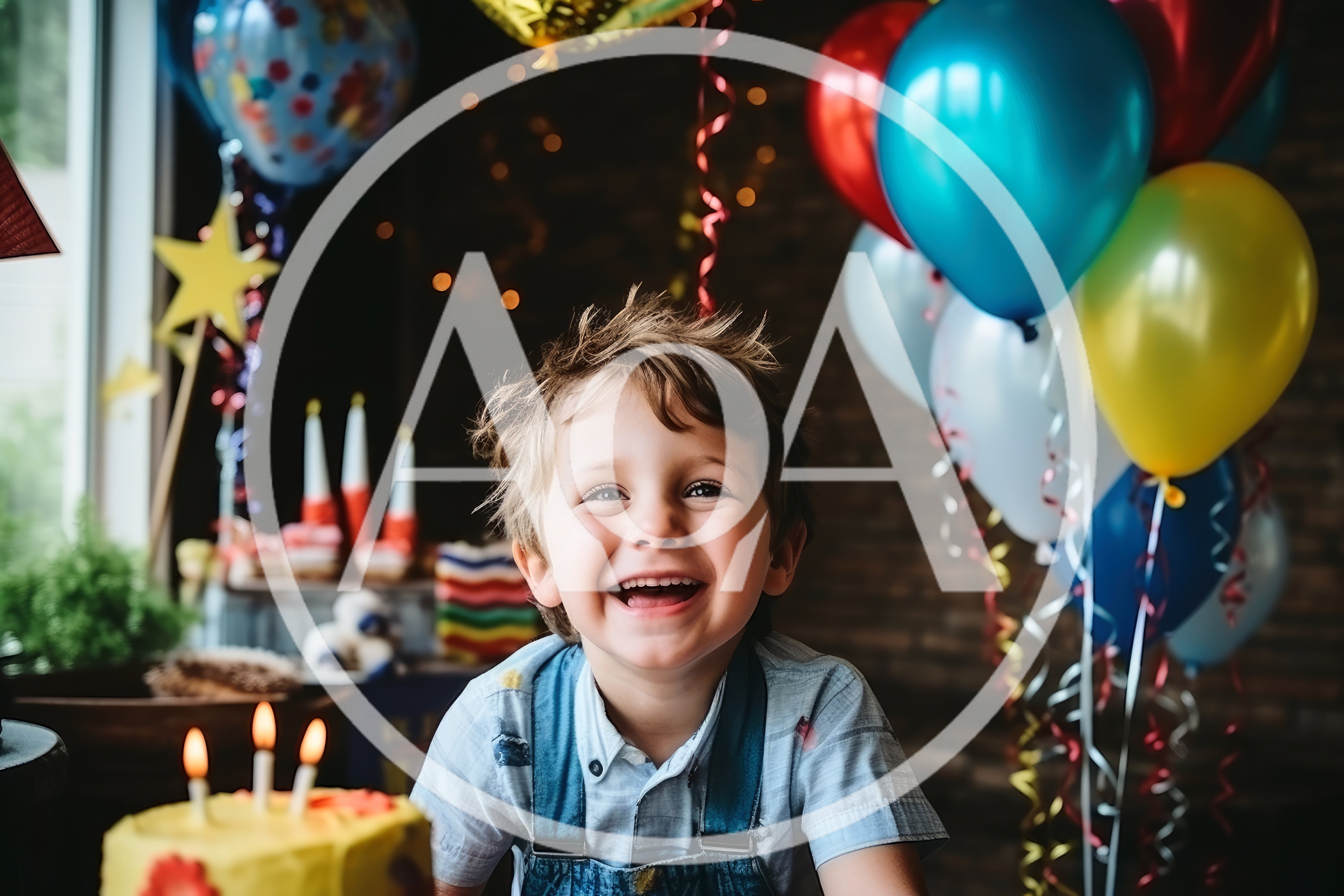 Happy Young Boy Celebrating Birthday With Cake